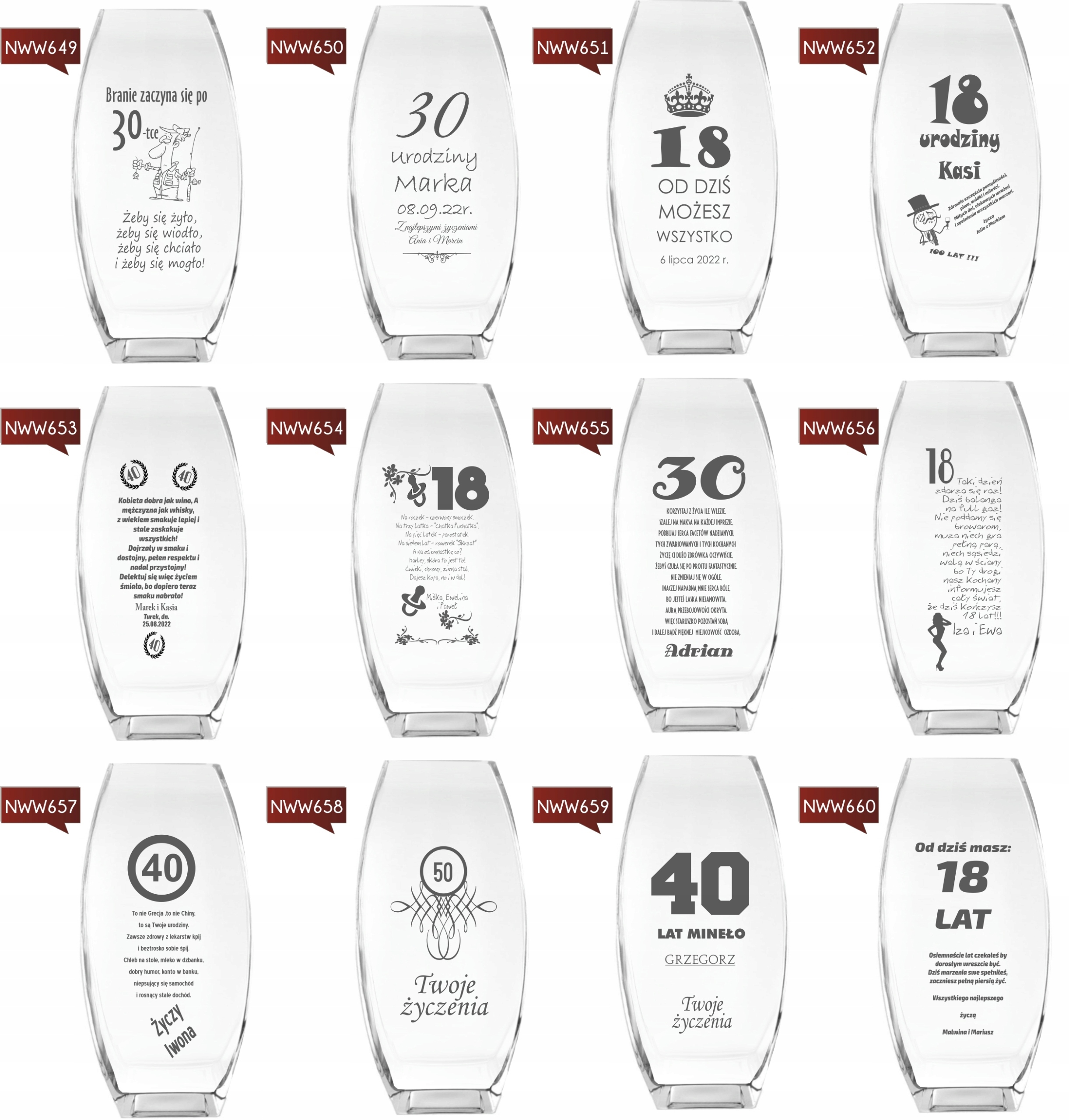 Wazon z grawer PREZENT Dzień Kobiet Walentynki