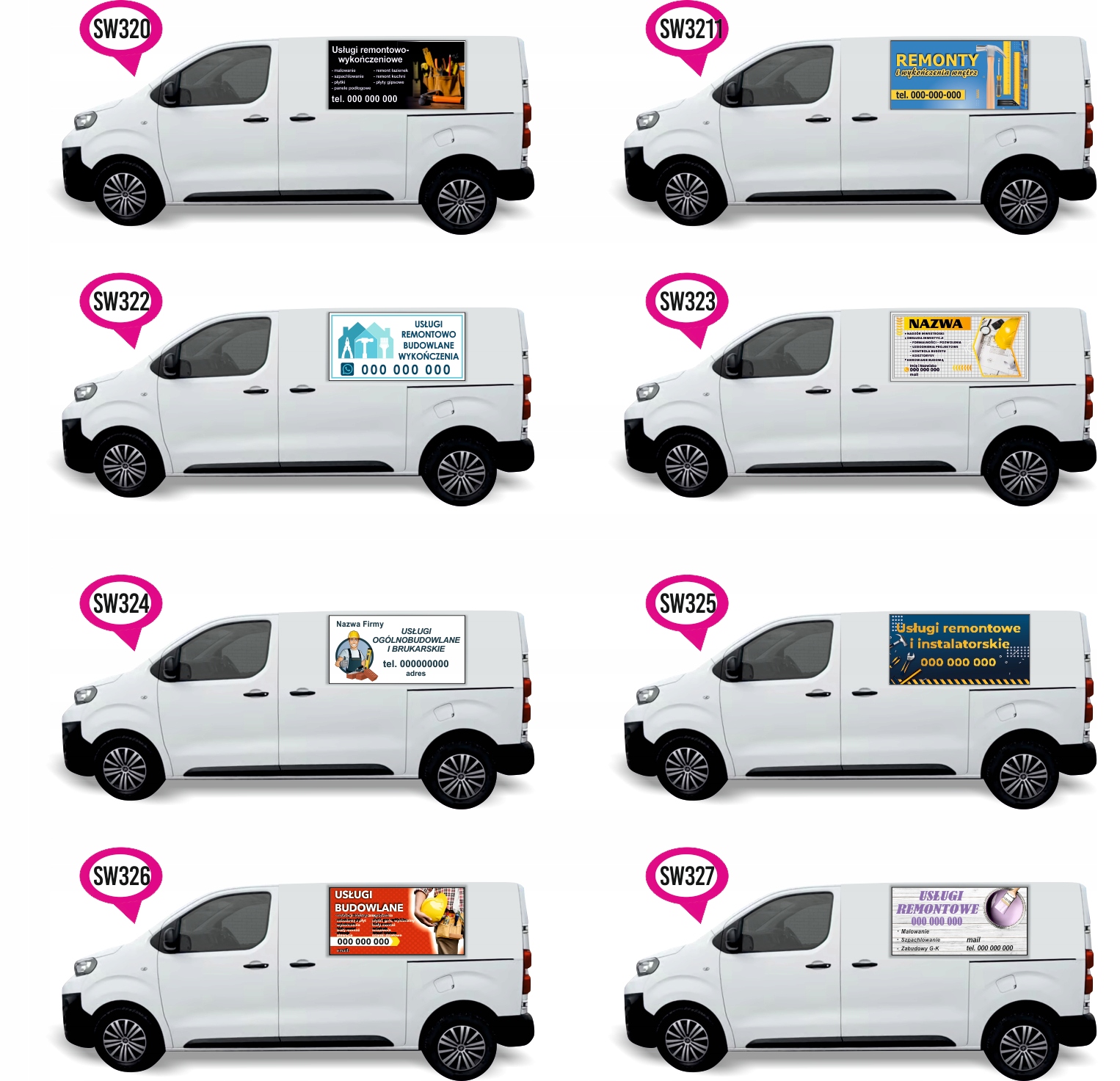 Naklejka Folia na samochód auto reklamowa ROBOTY ZIEMNE KOPARKO ŁADOWARKA