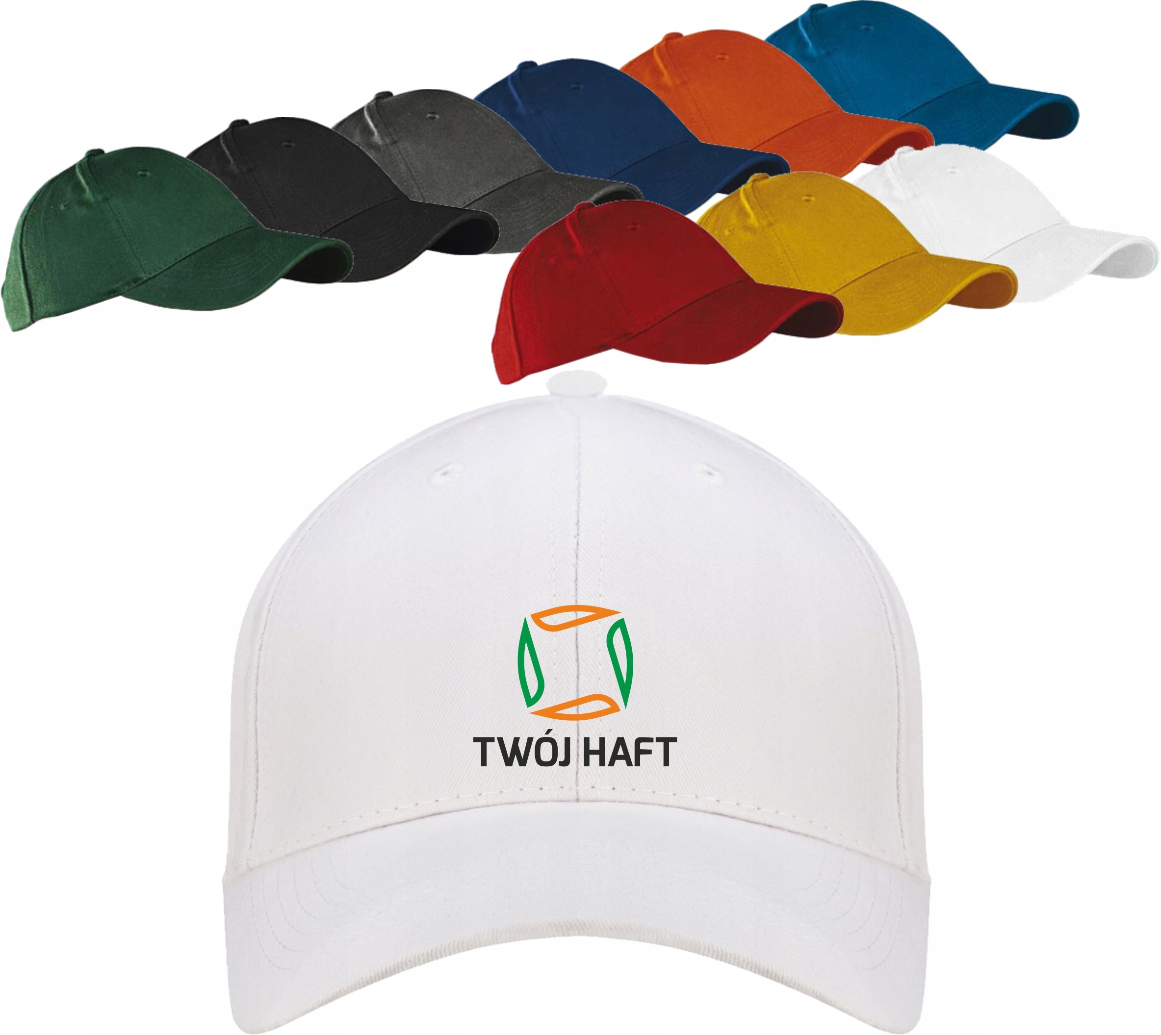 Czapka 6 panelowa na rzep TWÓJ HAFT LOGO NAPIS firmowa reklamowa 10 sztuk