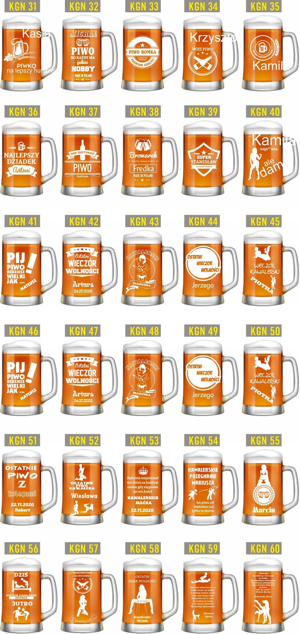 duży szklany KUFEL do Piwa PREZENT dla męża chłopaka taty z grawerem