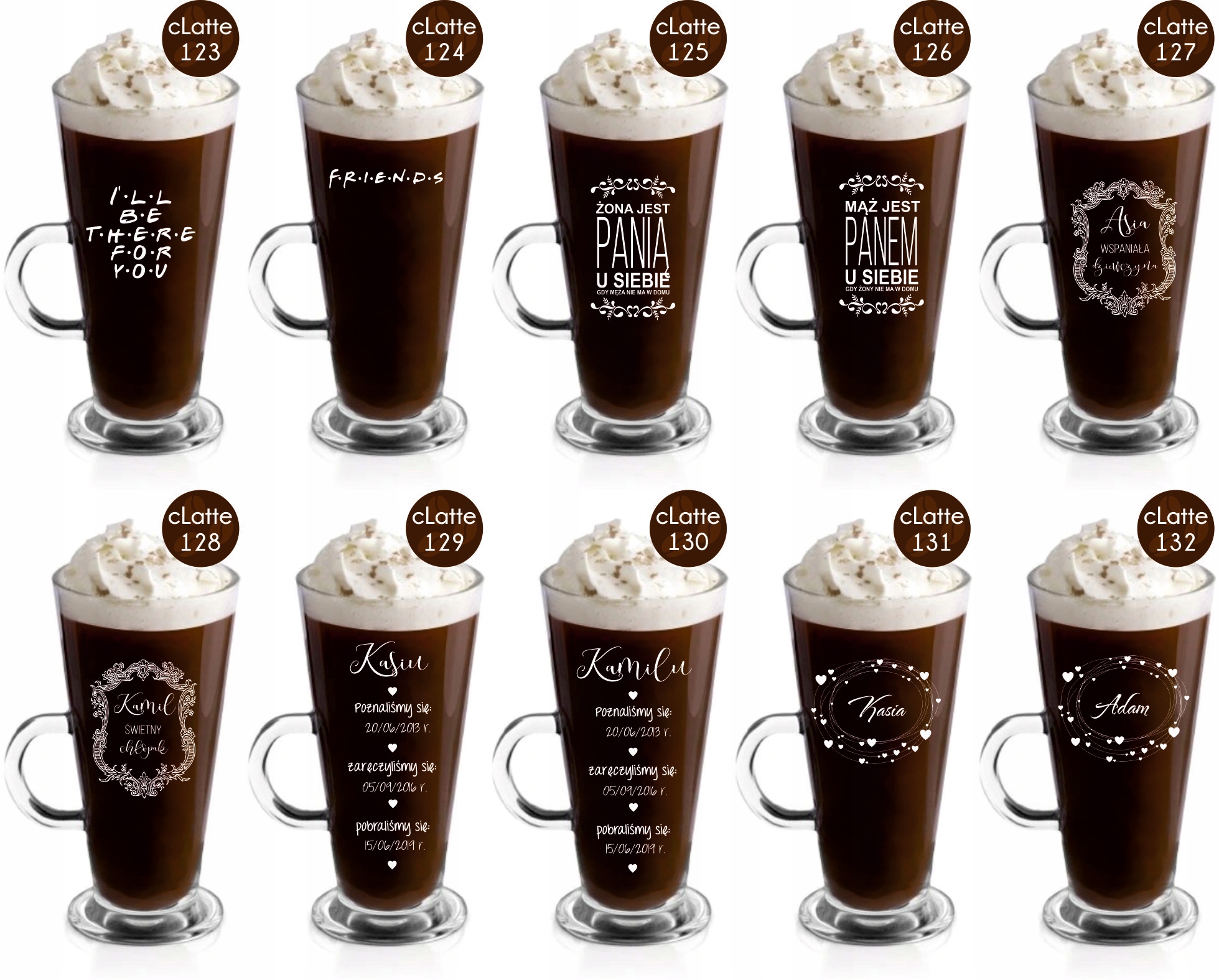 Szklanka kubek latte z grawerem PREZENT dla mamy