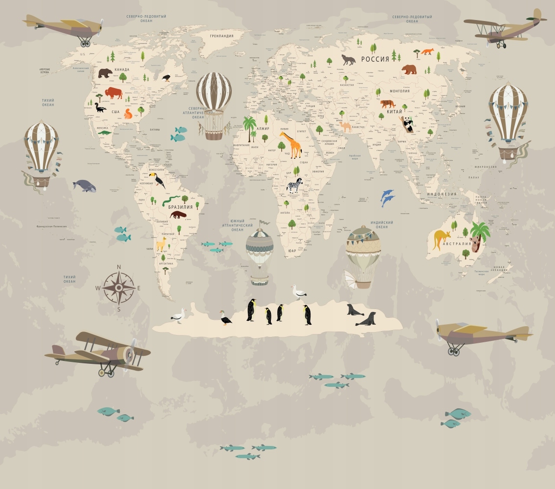 Fototapeta dla dzieci Mapa świata 380x256