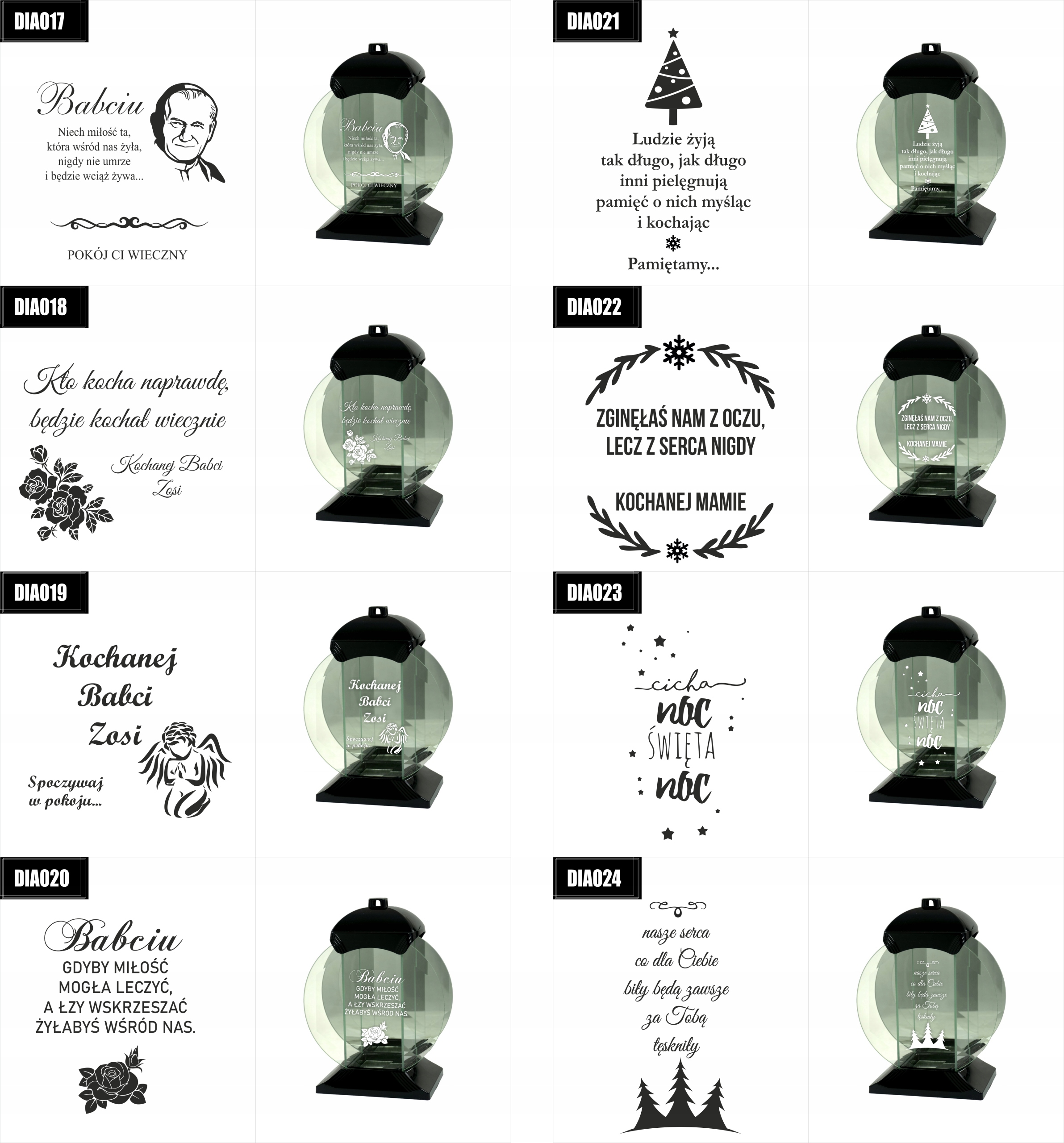 ZNICZ SZKLANY grawer KOCHANEJ MAMIE PAMIĘTAMY