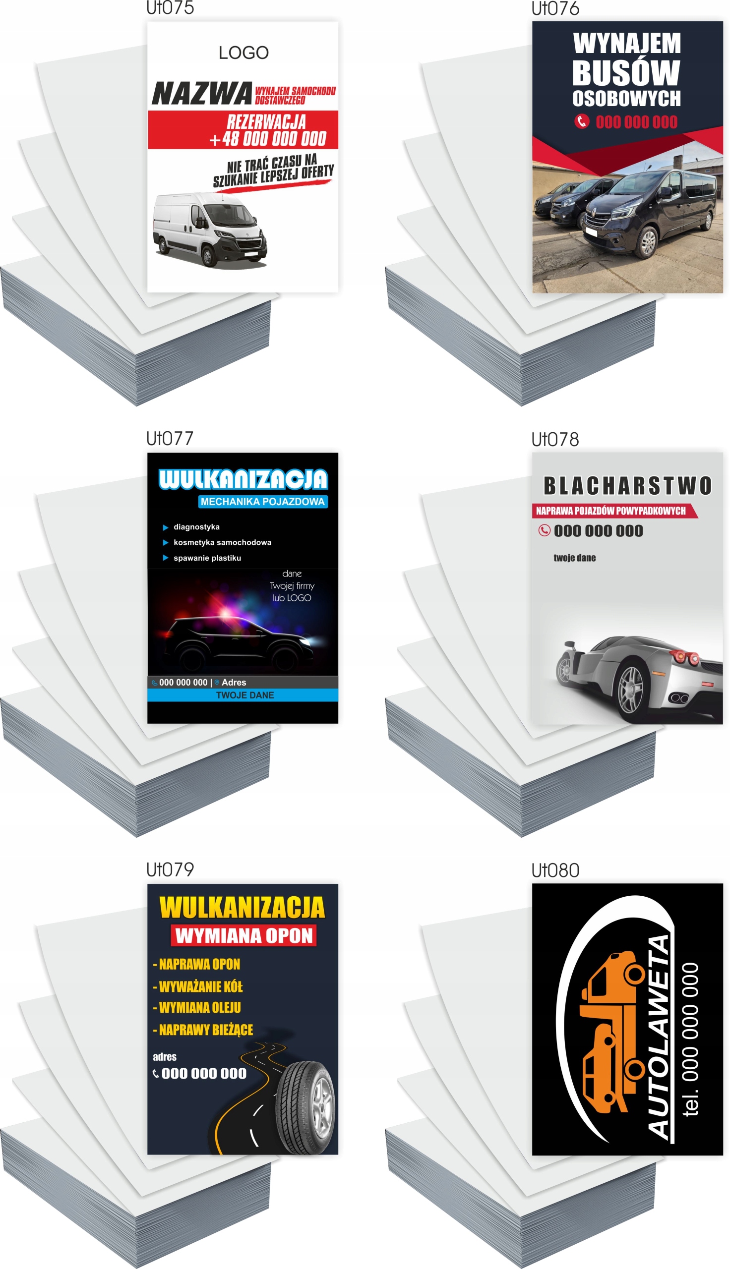 Ulotki A6 5000 szt firmowe reklamowe WYNAJEM BUSÓW + PROJEKT GRATIS