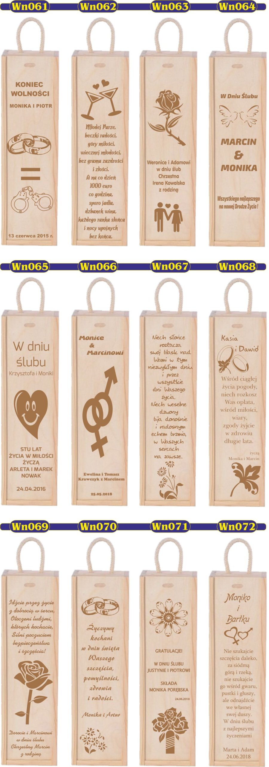 Skrzynka na wino grawer na DZIEŃ KOBIET z imieniem