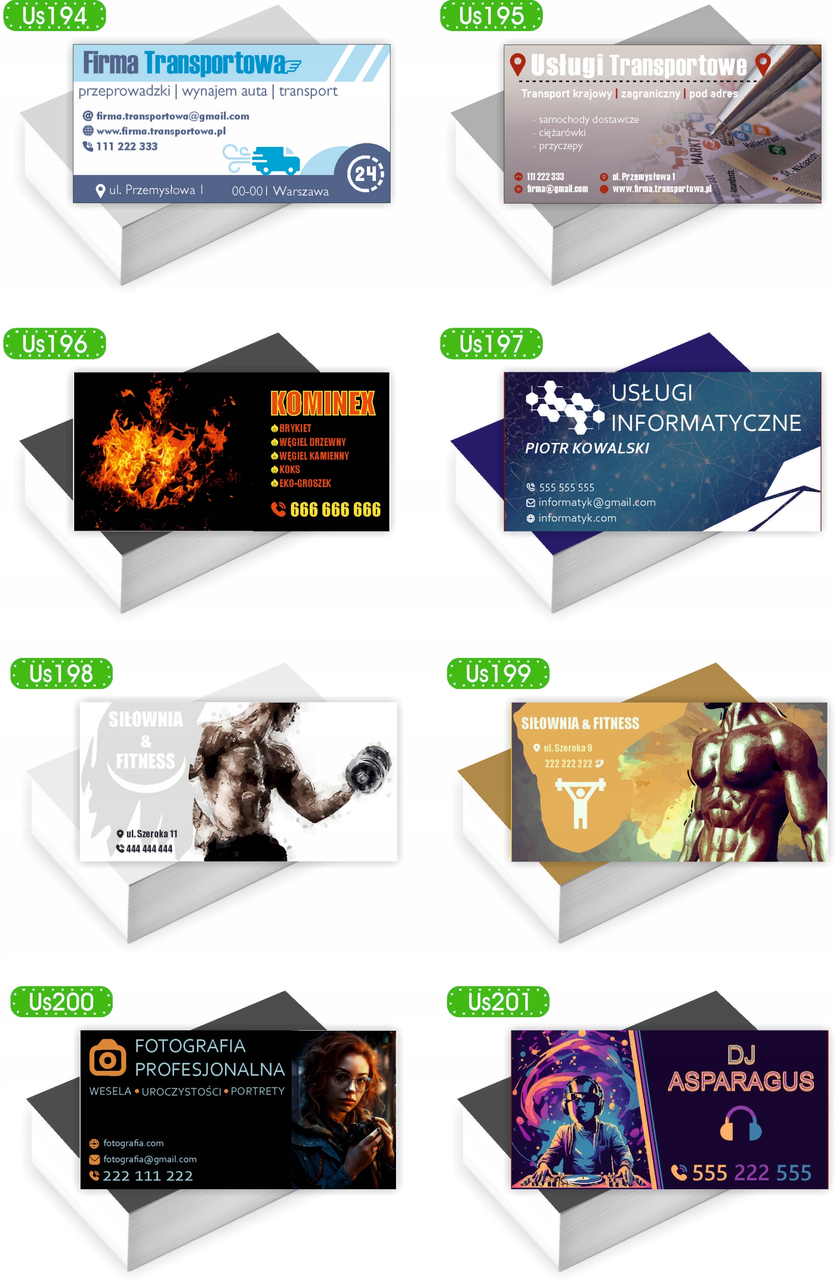Wizytówki firmowe reklamowe 100szt różne wzory duży wybór FIRMA SPRZĄTAJĄCA