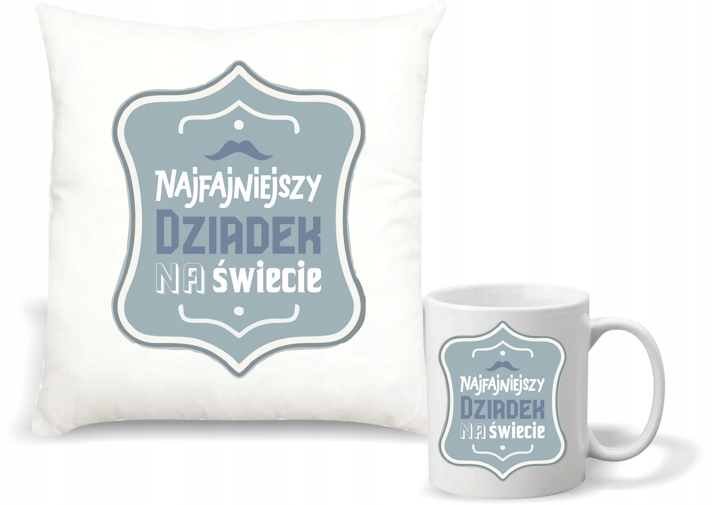 Zestaw PODUSZKA i KUBEK nadruk personalizowany PREZENT na dzień DZIADKA
