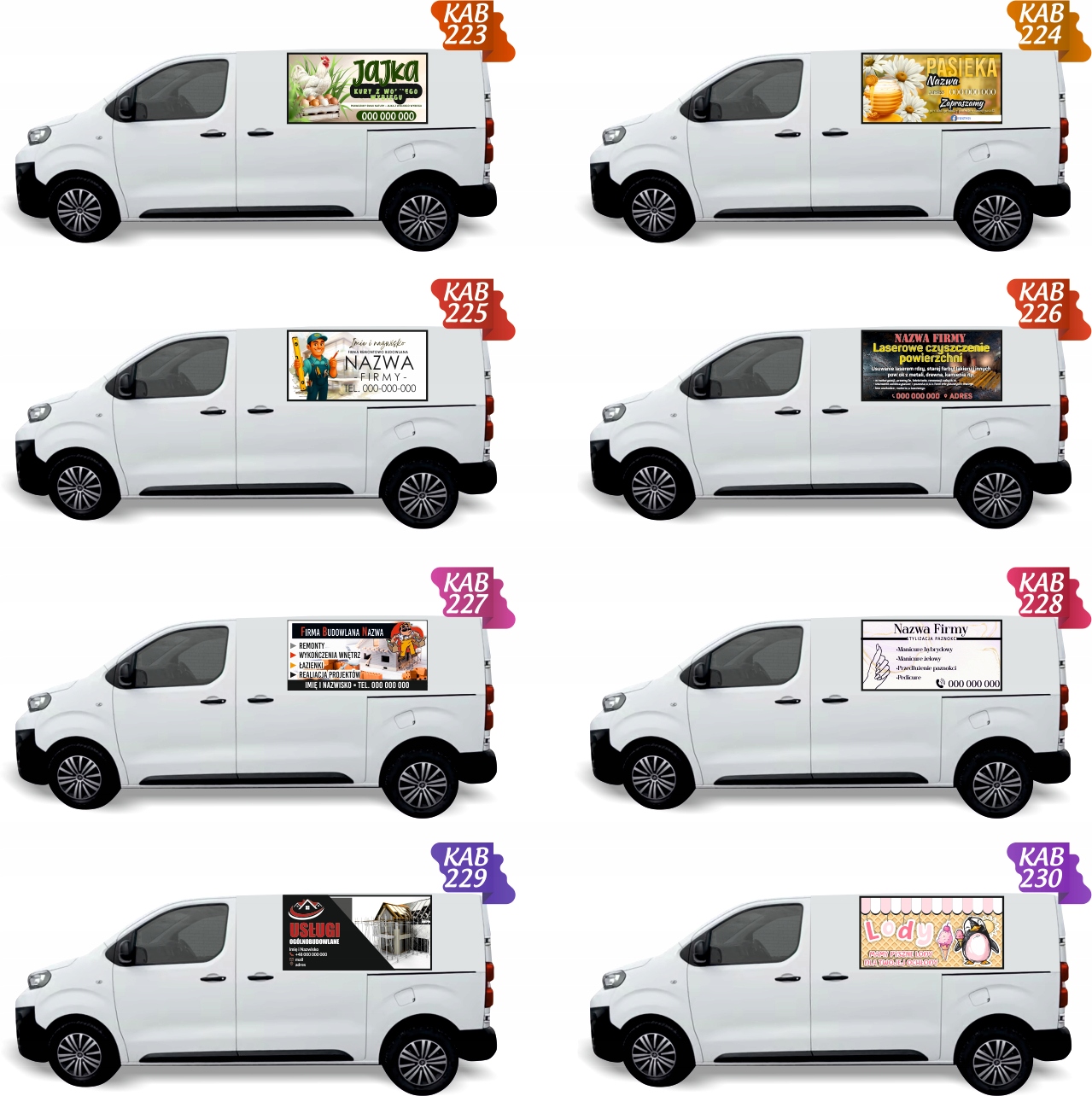 Reklama Naklejka na samochód 0,5 m2 PIEKARNIA I CUKIERNIA