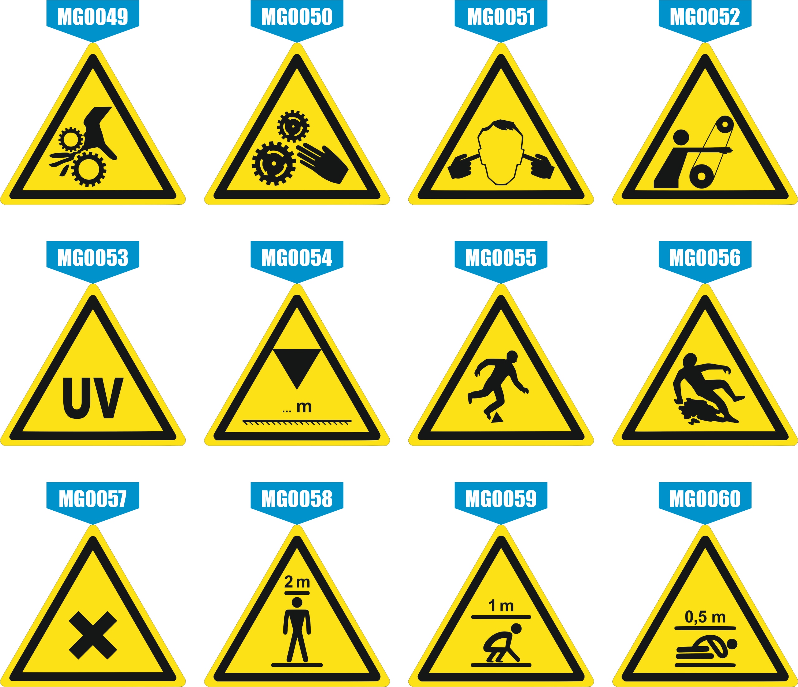Znak Ostrzeżenie przed wiszącymi przedmiotami grawerowana 10x10 duży wybór
