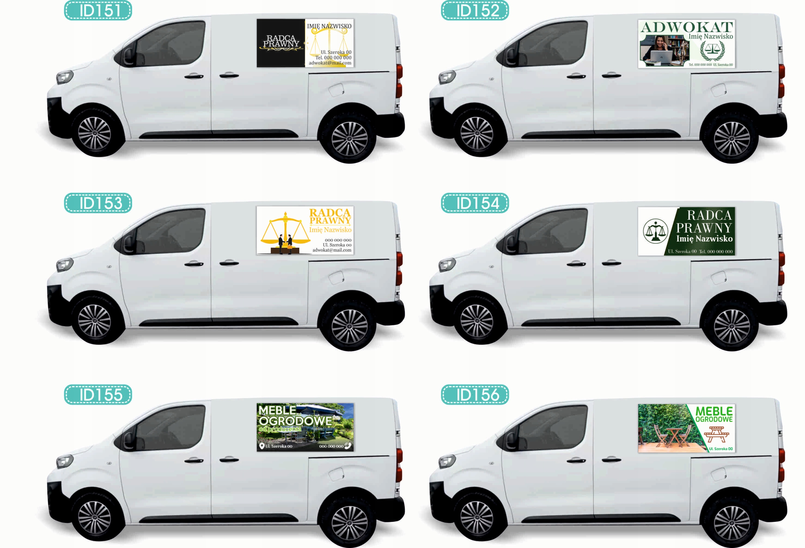 Reklama Naklejka na samochód wiele różnych wzorów WYMIANA BUTLI