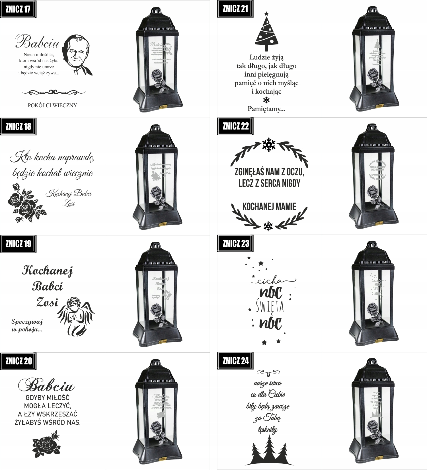 ZNICZ LAMPION z dedykacją TWOIM GRAWEREM dla babci