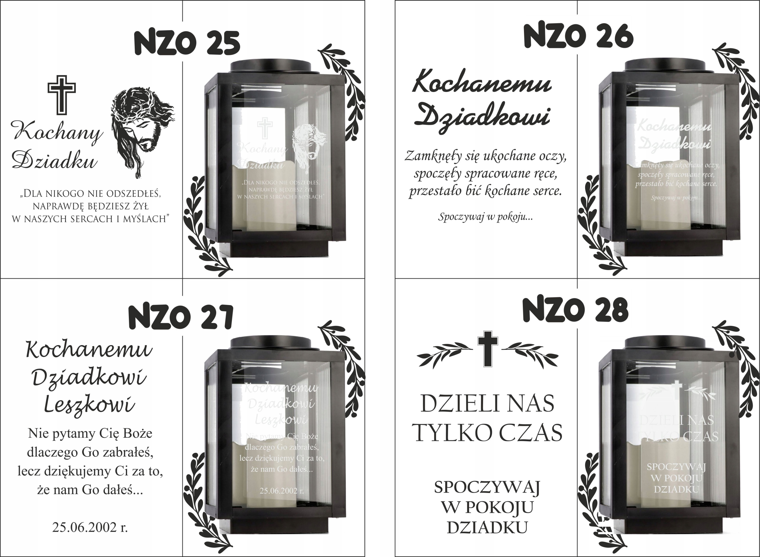 Latarenka na cmentarz z imieniem datą pamiątkowy znicz z osobistym tekstem