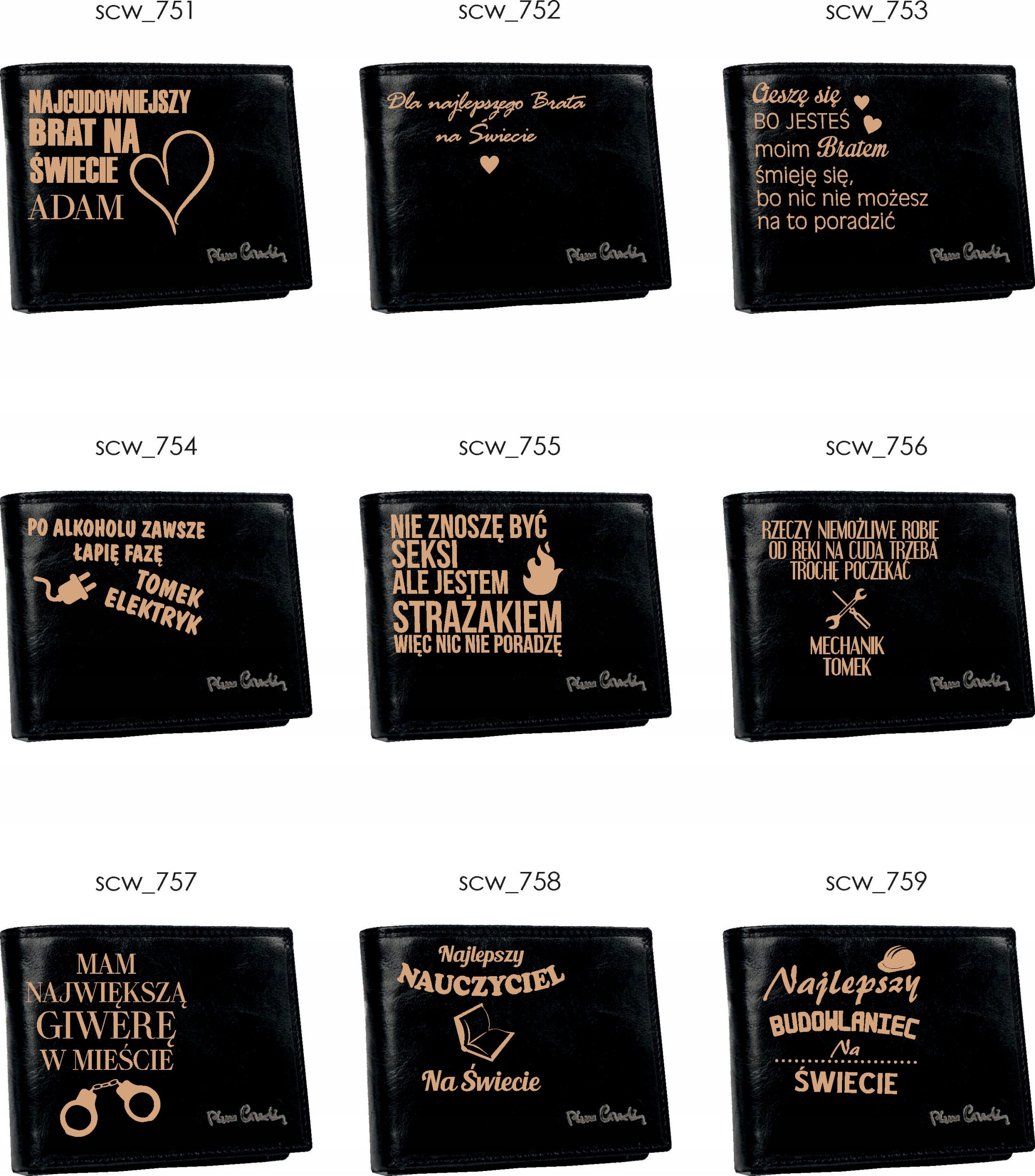 Portfel skórzany Pierre Cardin z własnym grawerem dla męża