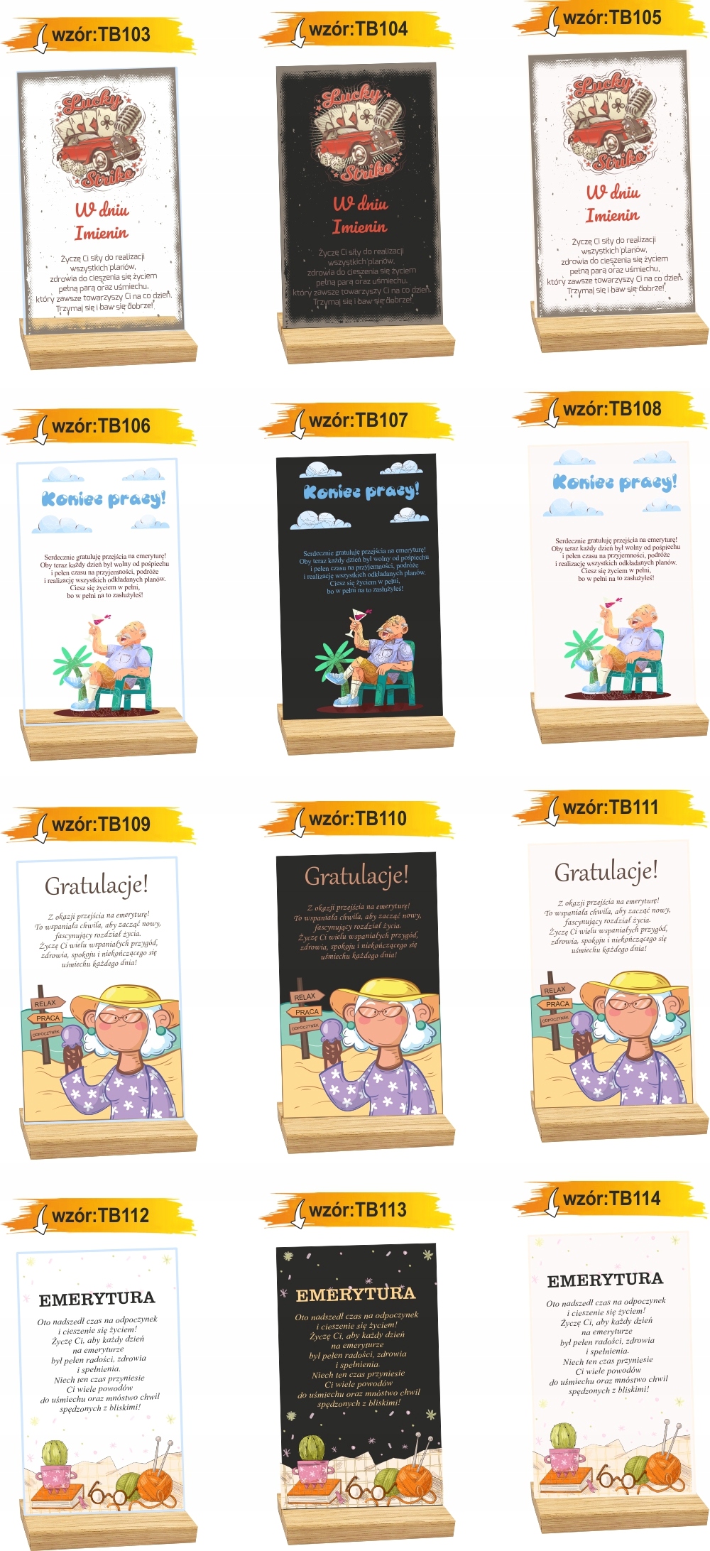 STATUETKA RAMKA z okazji odejścia na emeryturę życzenia personalizacja