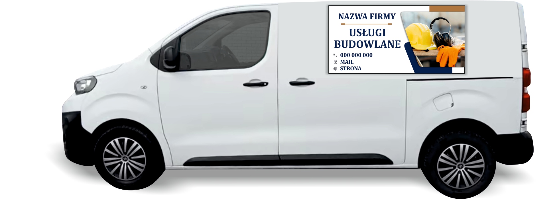 Naklejka Folia na samochód auto reklamowa USŁUGI BUDOWLANE