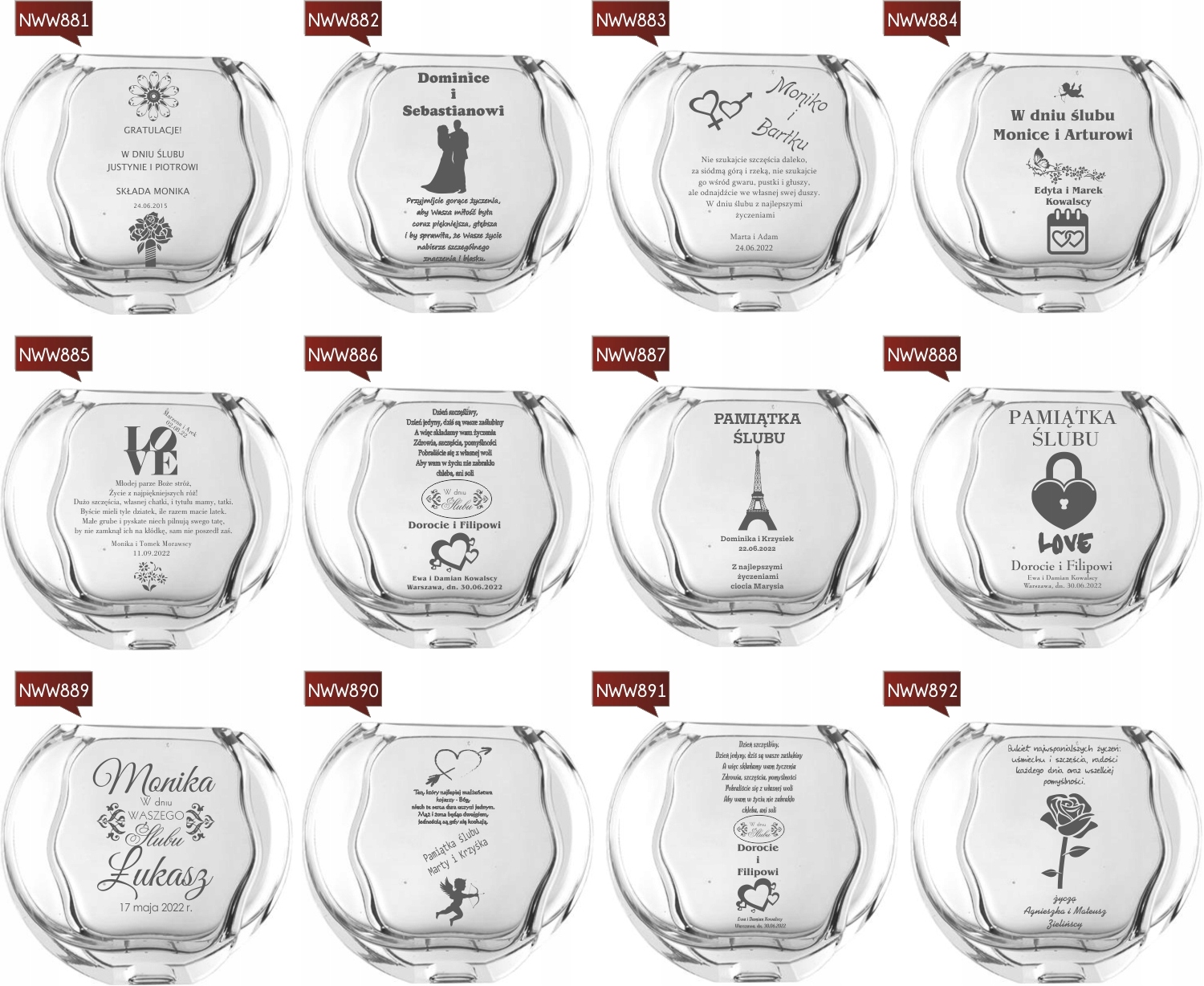 Wazon z grawer PREZENT dla Dziadków Babci Dziadka