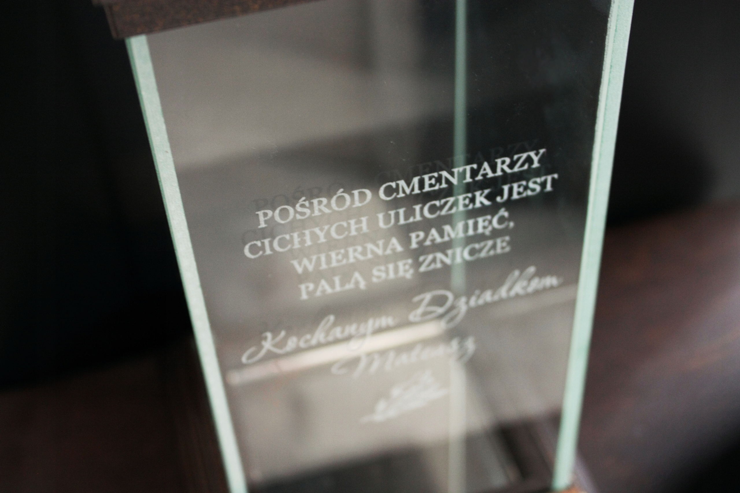 ZNICZ kapliczka z napisem GRAWEREM dla Dziadka