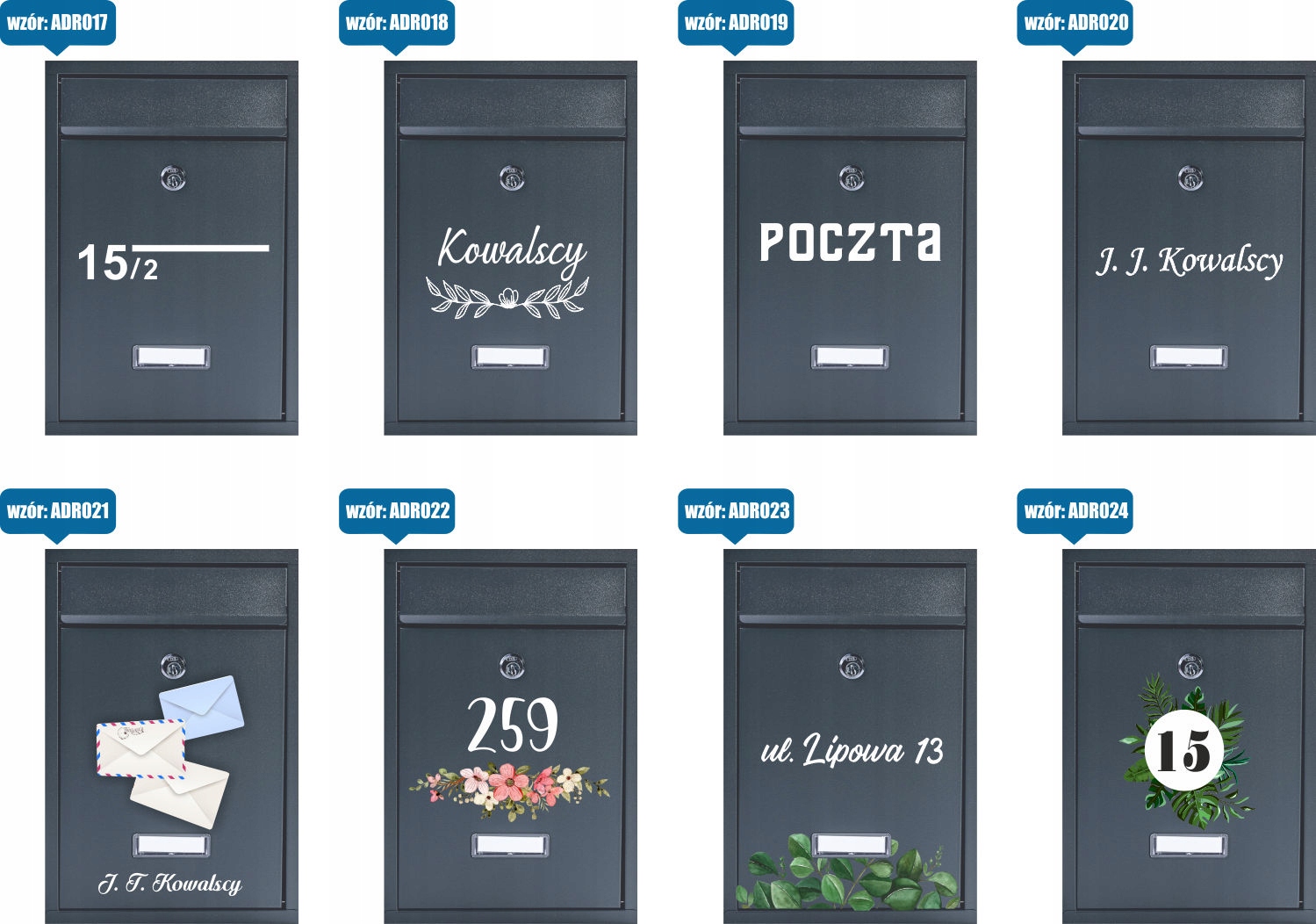 METALOWA ORYGINALNA SKRZYNKA POCZTOWA na listy POCZTA elegancka NADRUK UV