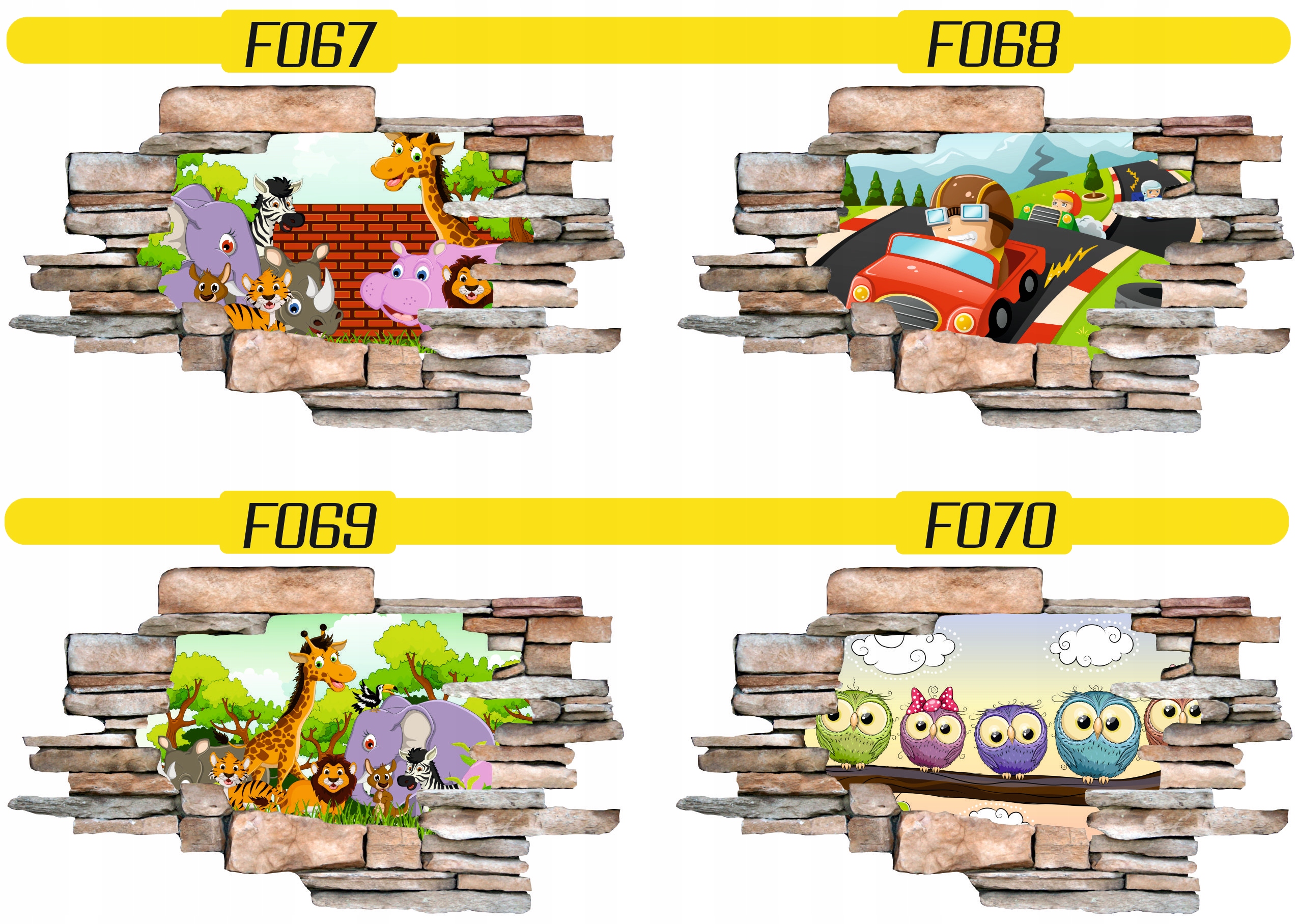 Naklejka samoprzylepna efekt 3D dla dzieci bajkowe