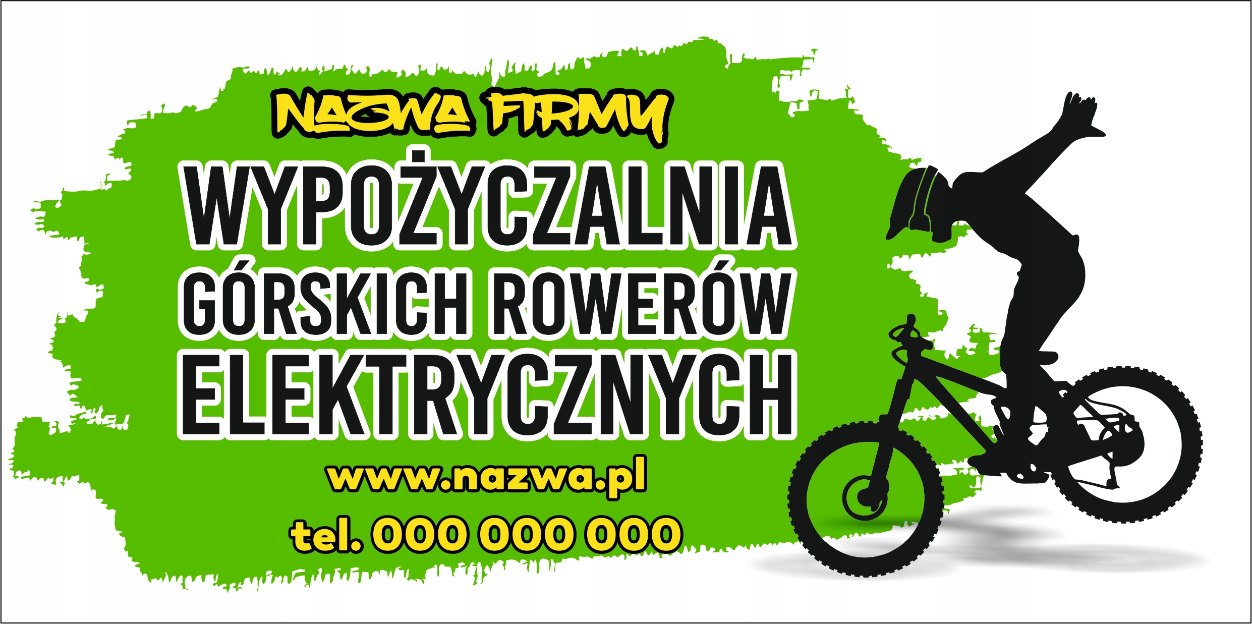 BANER REKLAMOWY projekt 130x80 cm WYNAJEM AUTA