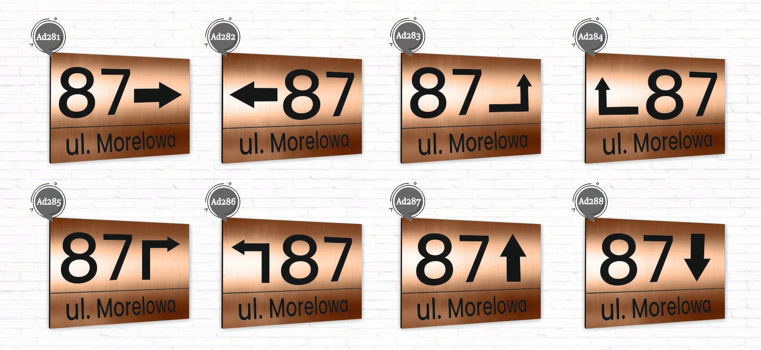 Tabliczka ADRESOWA Z TWOIM ADRESEM STRZAŁKA NUMER