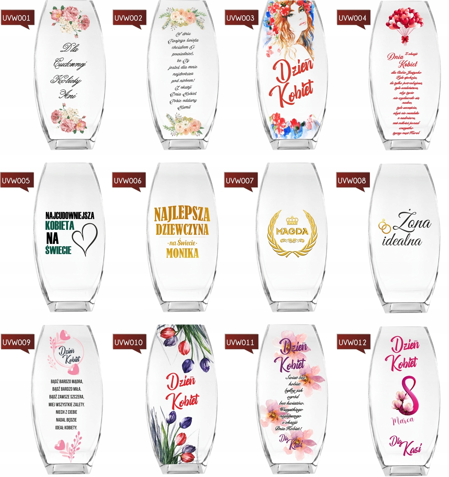 Wazon z nadrukiem UV podziękowanie dla pracownika