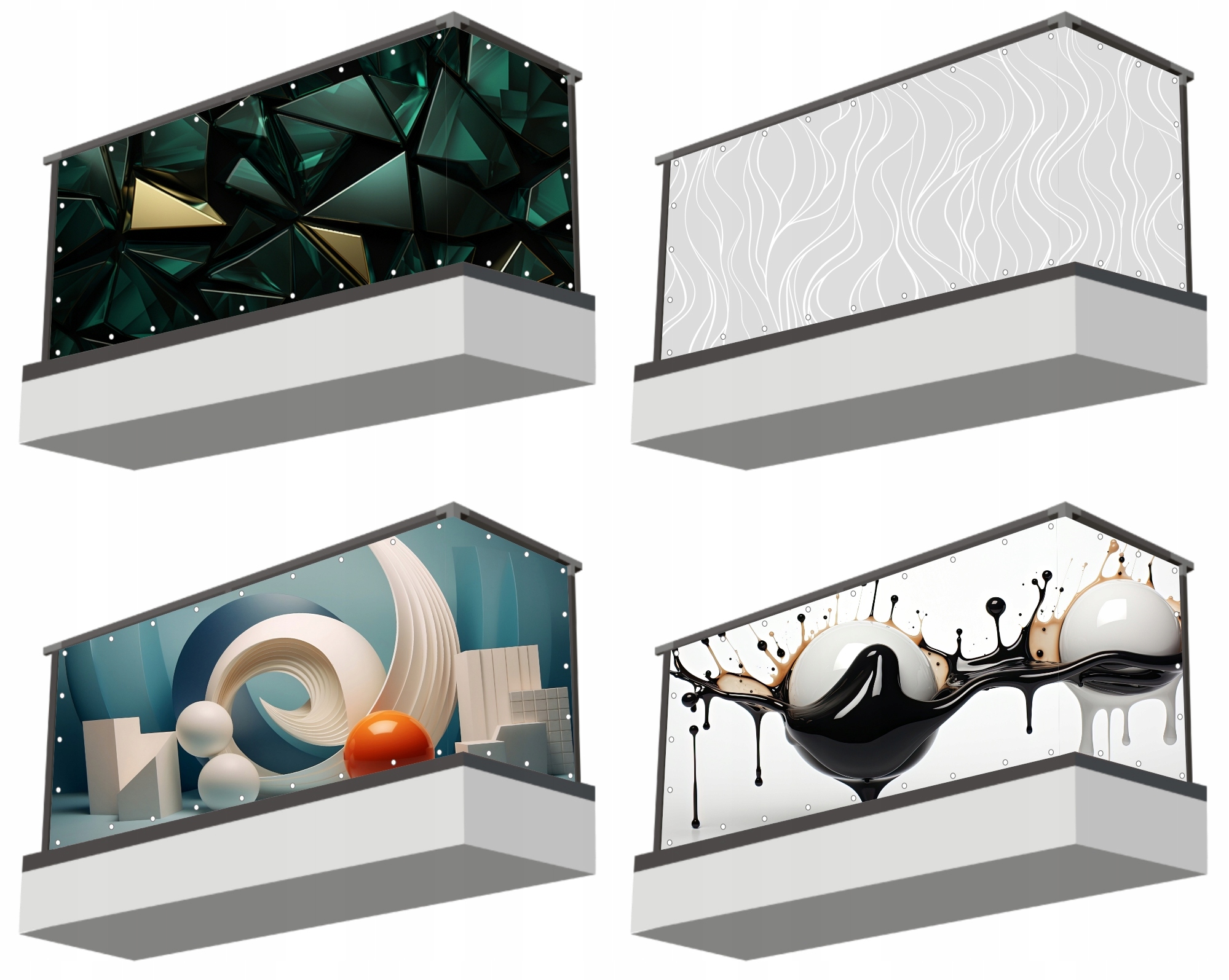 Osłona balkonowa mata ozdobna na balkon na wymiar ABSTRAKCYJNE WZORY