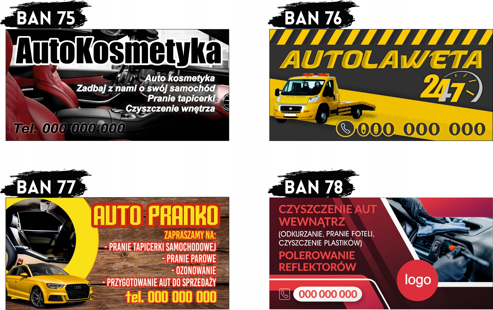 BANER OCZKOWANY reklamowy 100x50 cm różne wzory MECHANIK ELEKTRYK plandeka