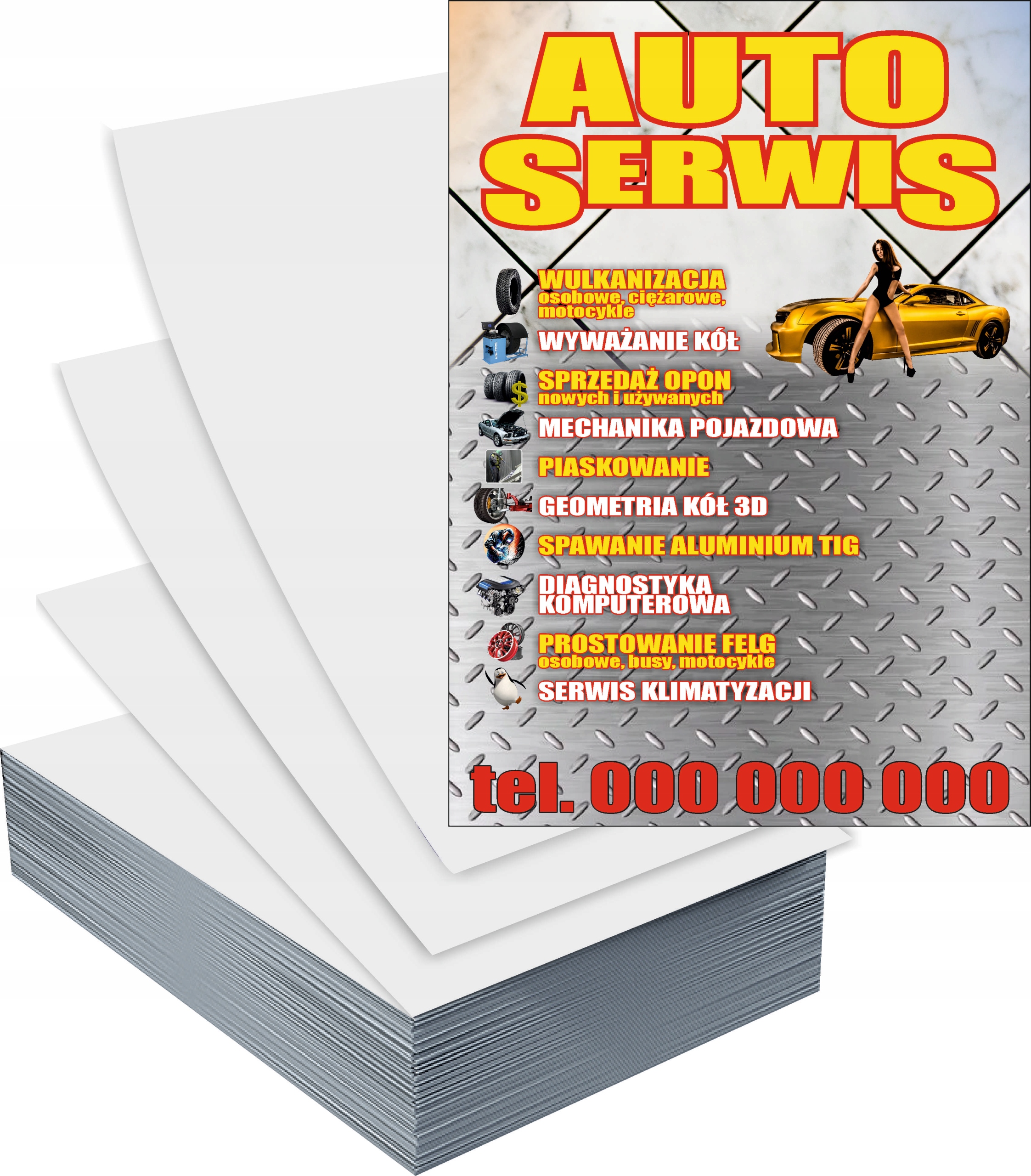 Ulotki A5 100szt reklamowe firmowe dużo wzorów AUTO SERWIS