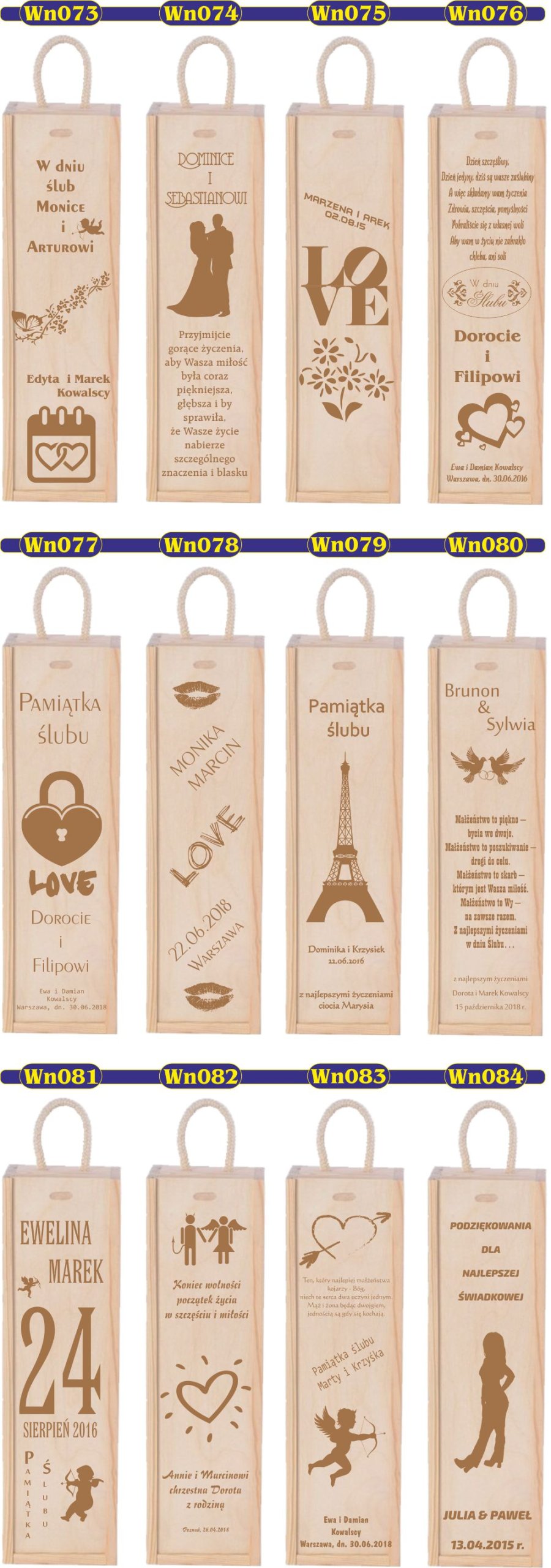 Skrzynka na wino grawer na DZIEŃ KOBIET z imieniem