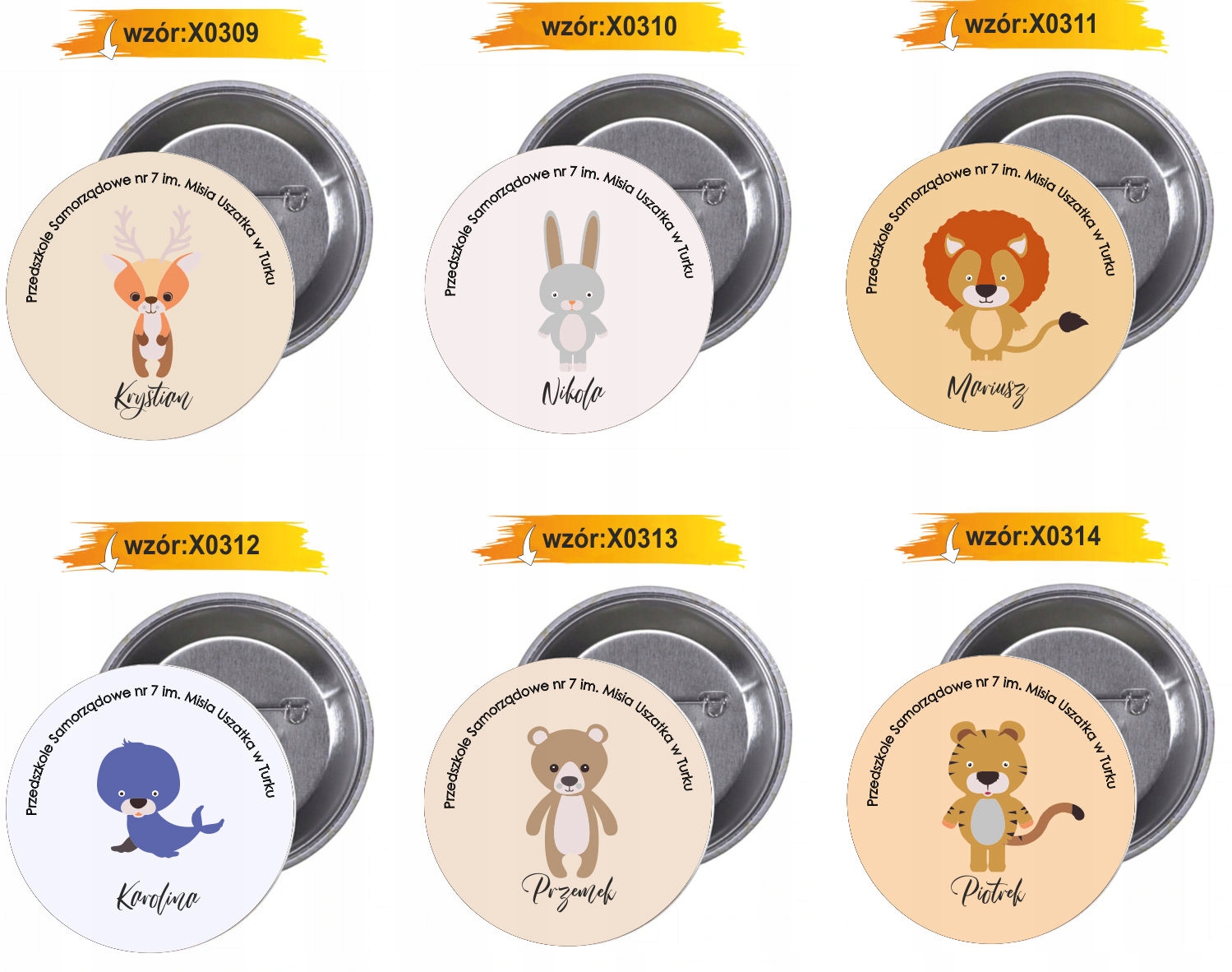 Przypinki buttony PRZEDSZKOLE - Personalizowane