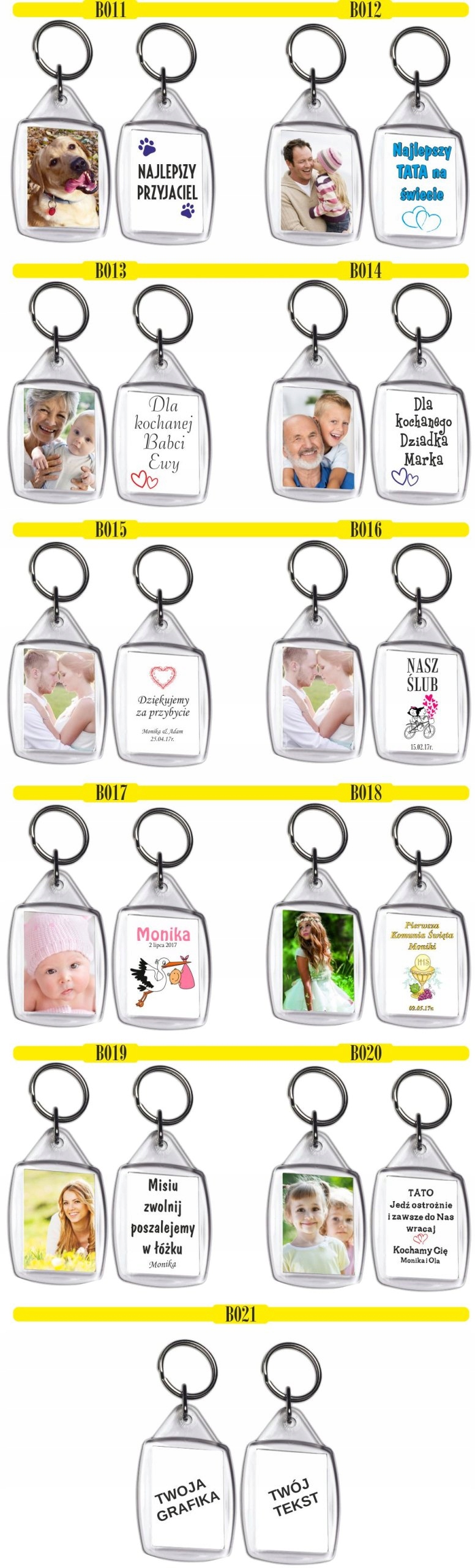 BRELOCZEK brelok z zdjęciem prezent babci dziadka