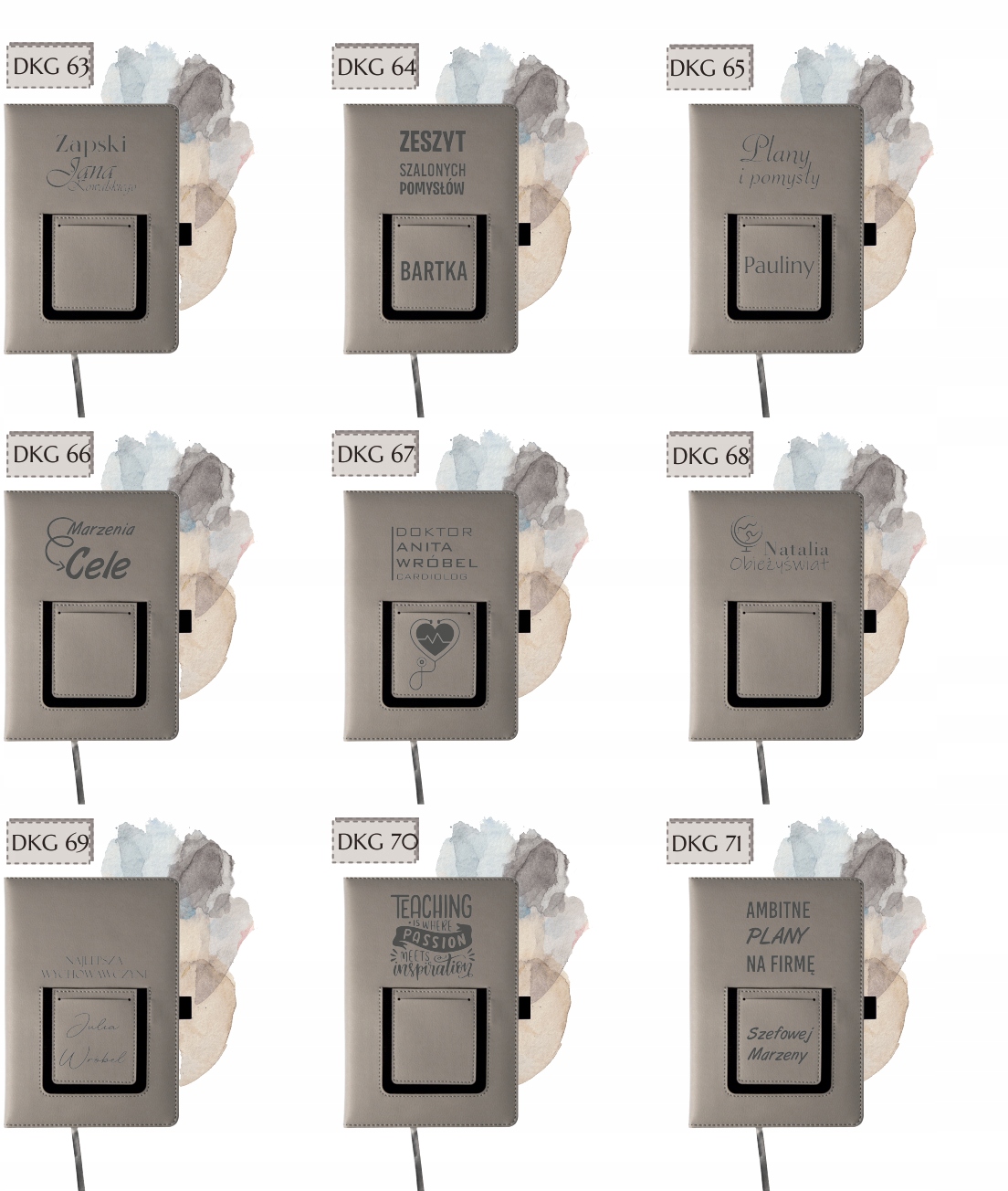 Notes z kieszonką notatnik A5 na prezent z imieniem dla adwokata grawer