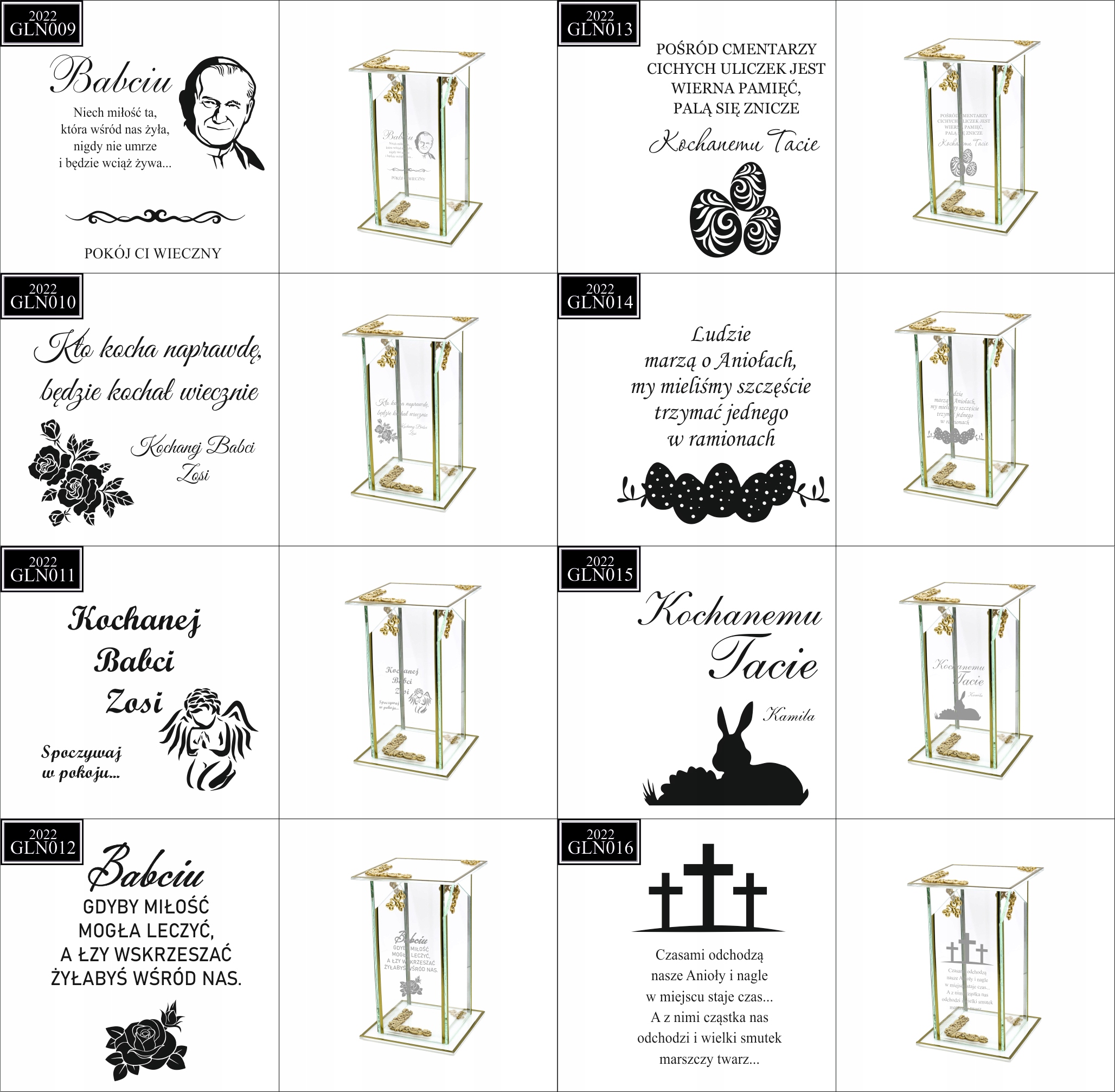 Ekskluzywny znicz szklany złoto biały PERSONALIZOWANY GRAWER dla SZWAGIERKI