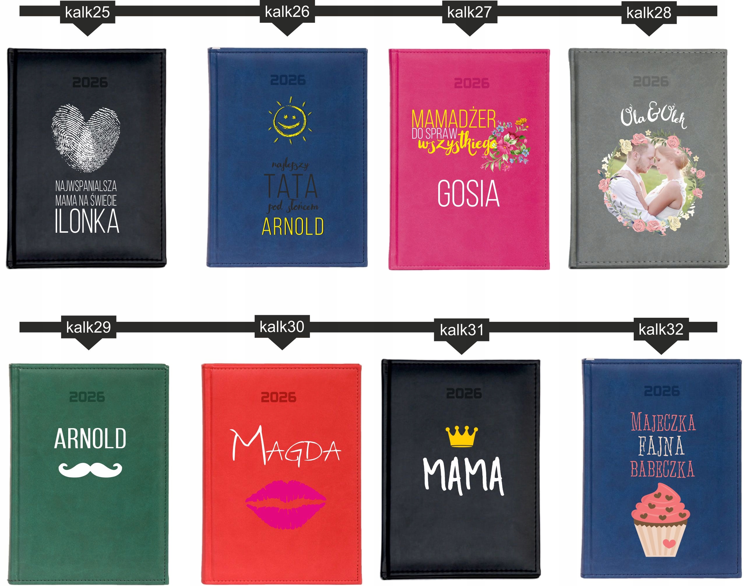 STYLOWY PREZENT DLA KOLEŻANKI personalizowany kalendarz A4 2026 KSIĄŻKOWY