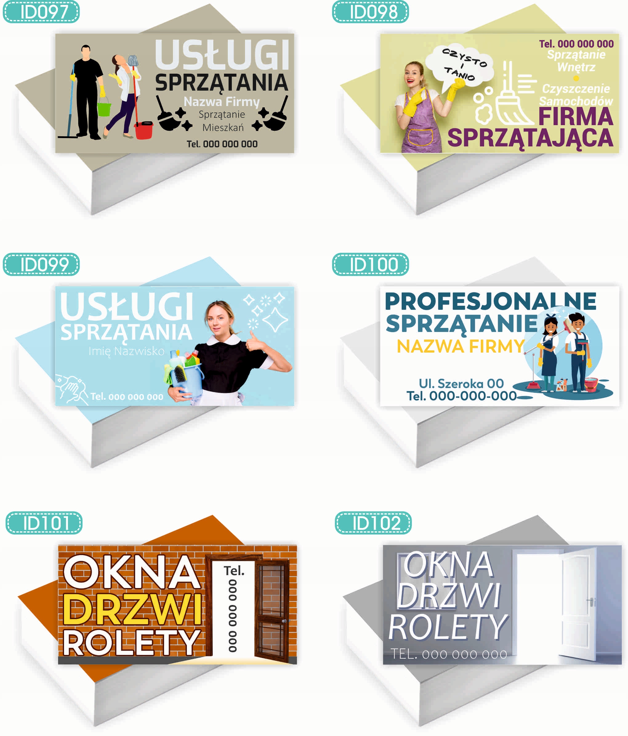 Wizytówki firmowe Foliowane 1000szt wiele wzorów SKLEP WIELOBRANŻOWY