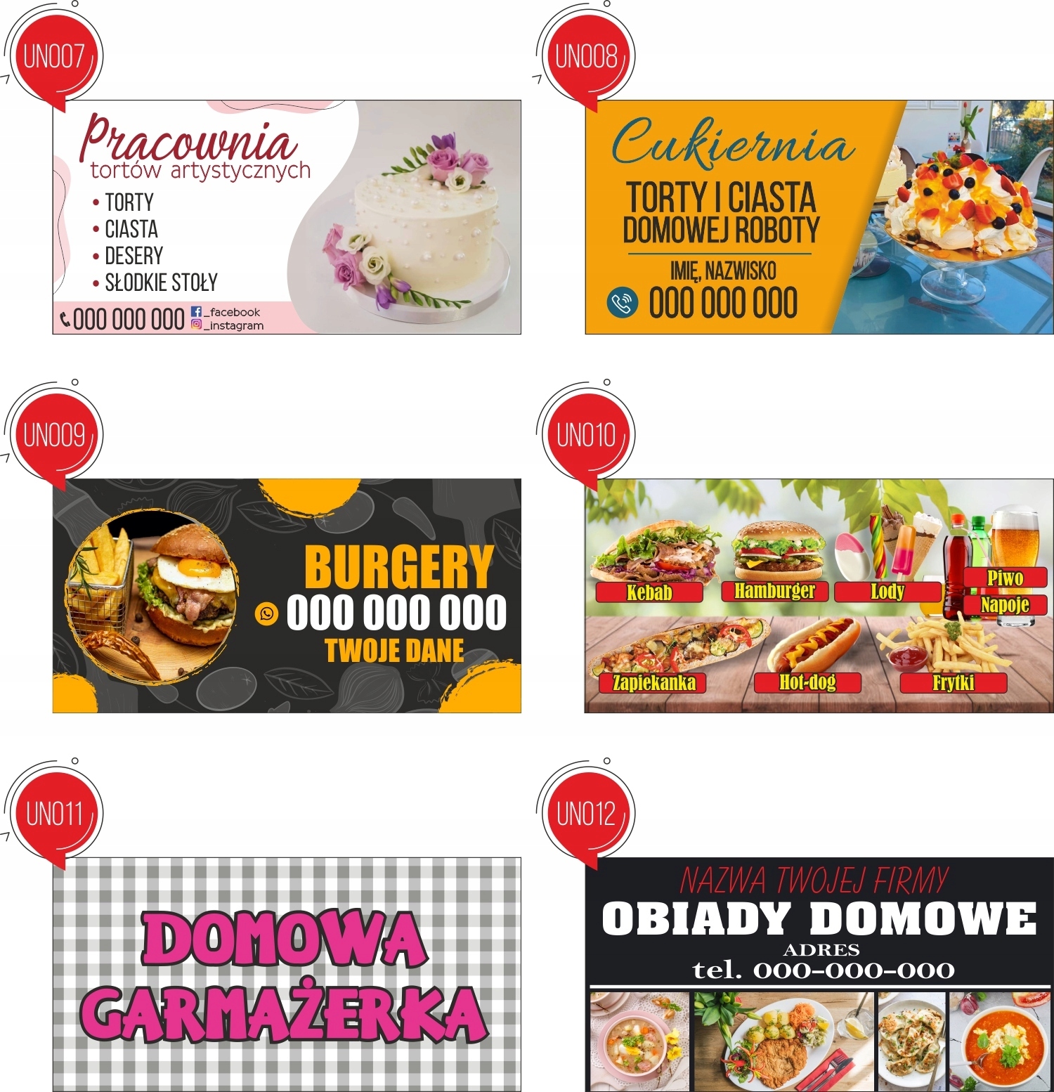 Reklama Naklejka na samochód BURGERY TWOJE DANE