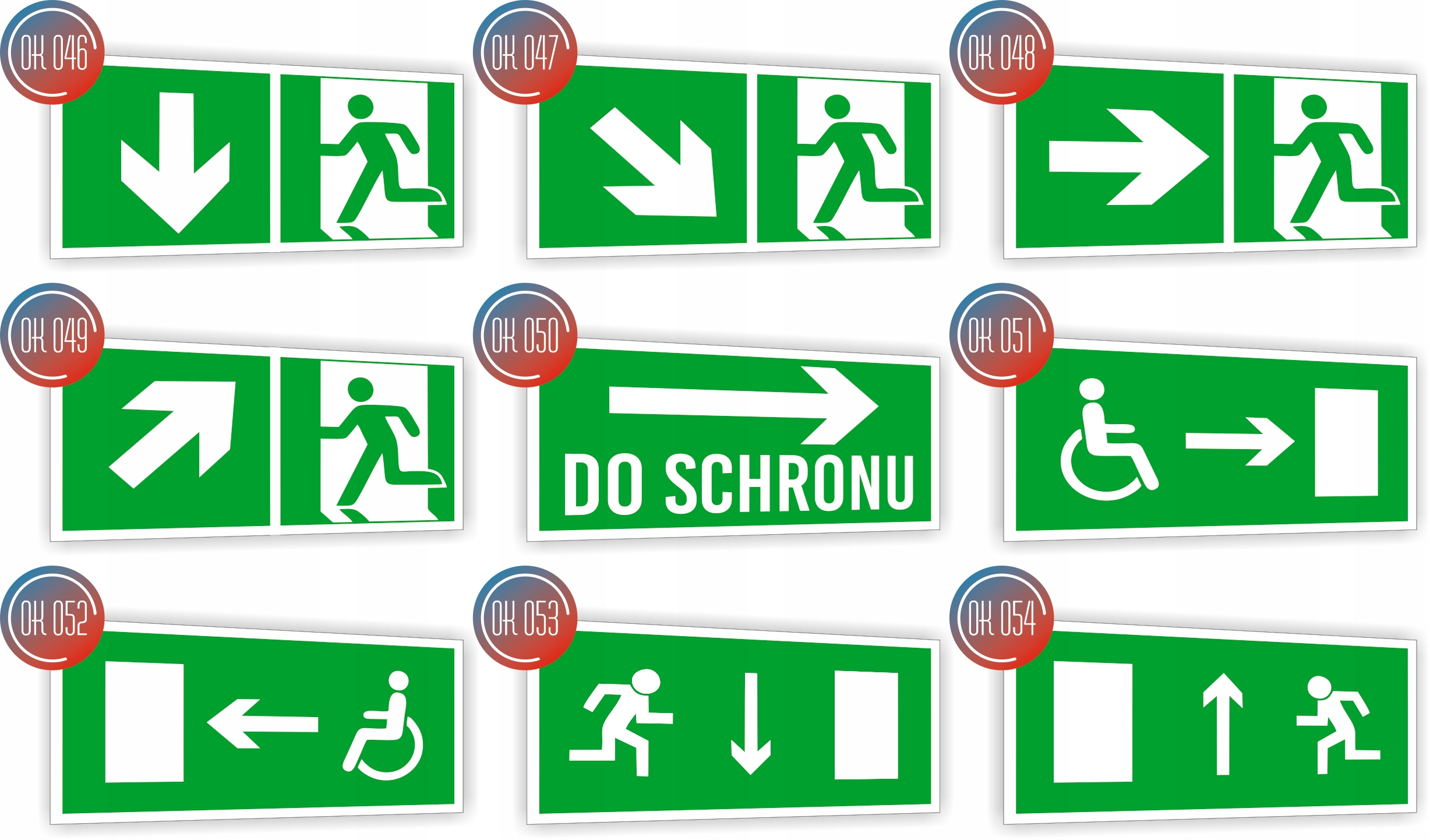 Tabliczka ewakuacyjna informacyjna z nadrukiem 20x10 cm exit