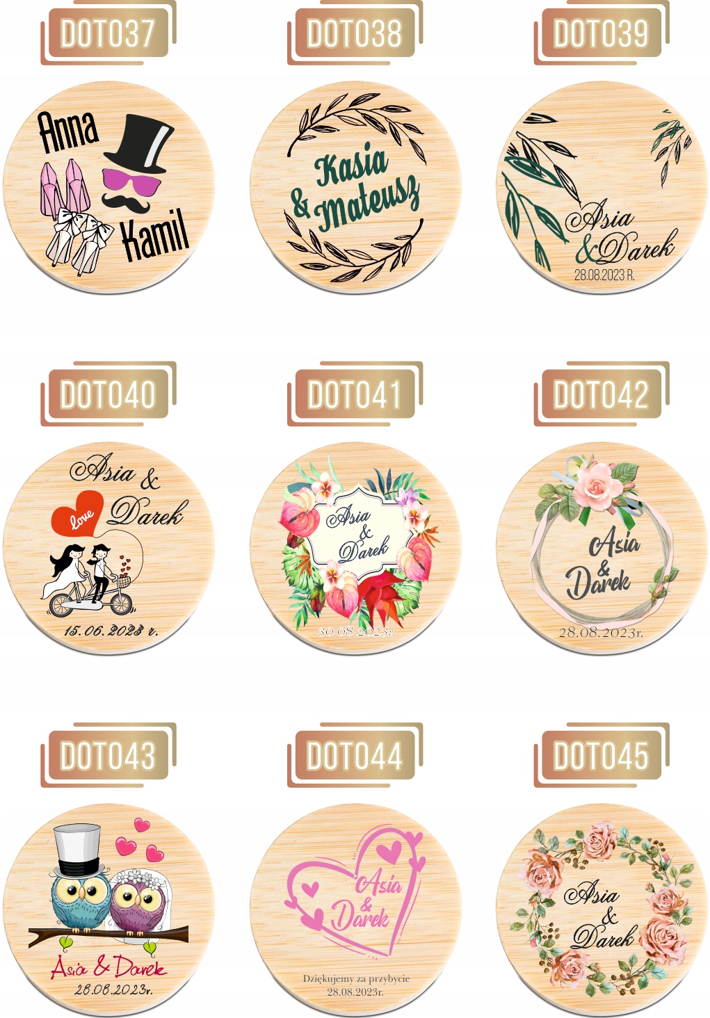 OTWIERACZ DREWNIANY magnes z waszym zdjęciem PODZIĘKOWANIE NA WESELE ŚLUB