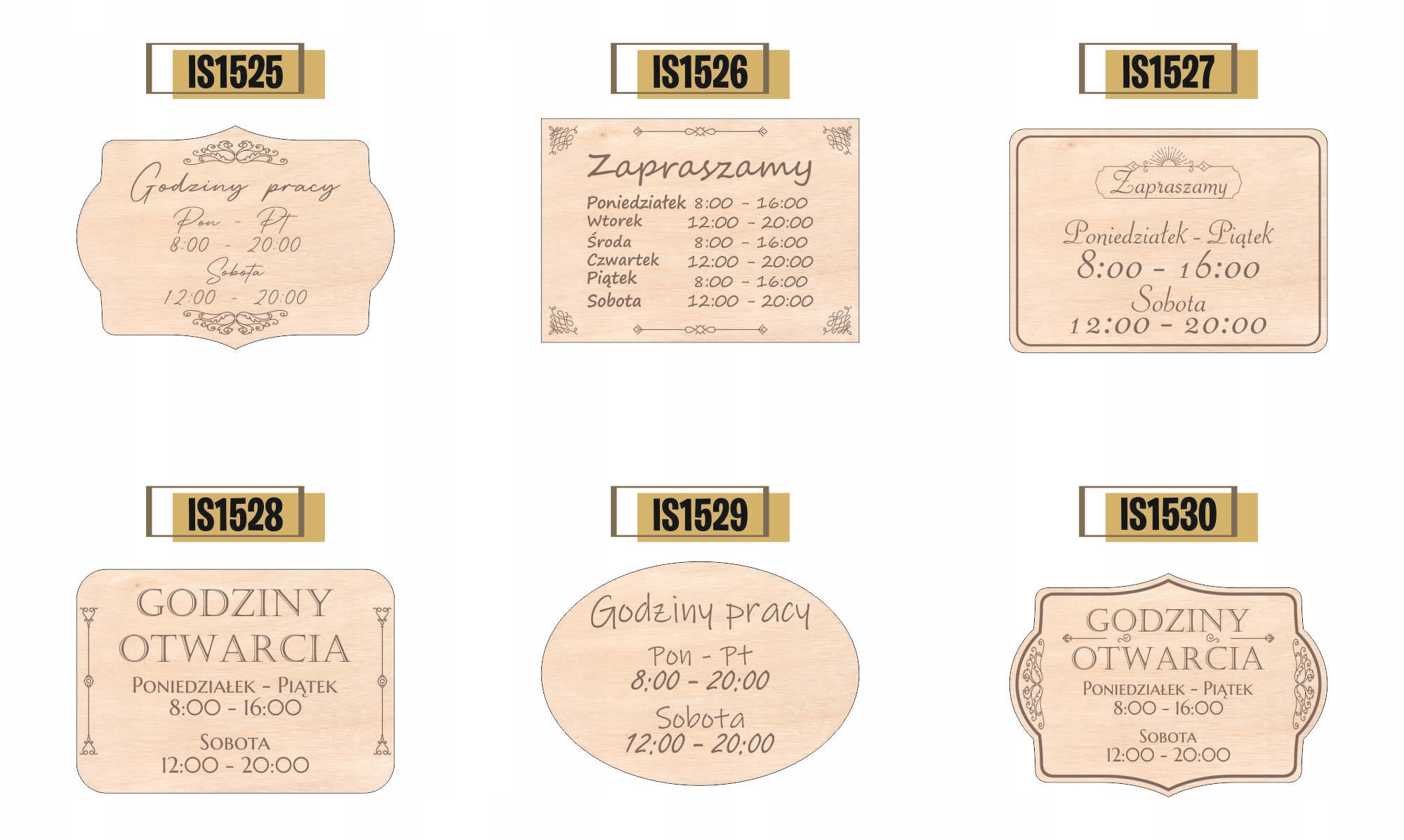Grawer TABLICZKA DREWNIANA zapraszamy godziny otwarcia A5 personalizowana