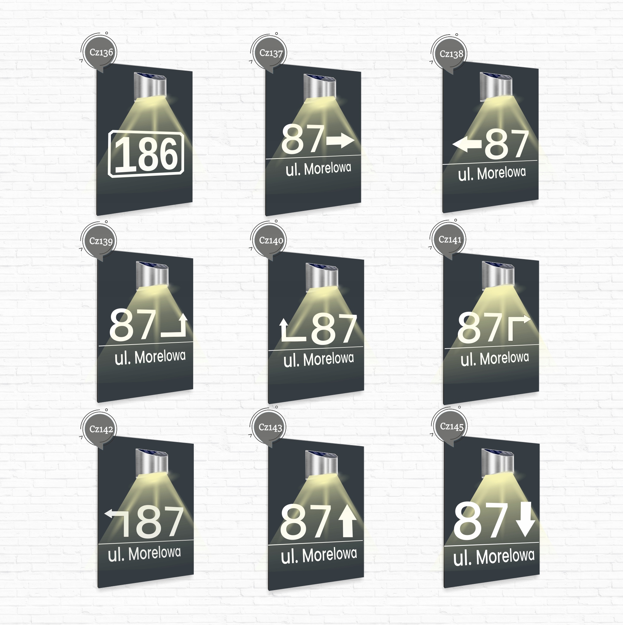 antracyt TABLICZKA podświetlana ADRESOWA twój adres dibond 30x20 cm