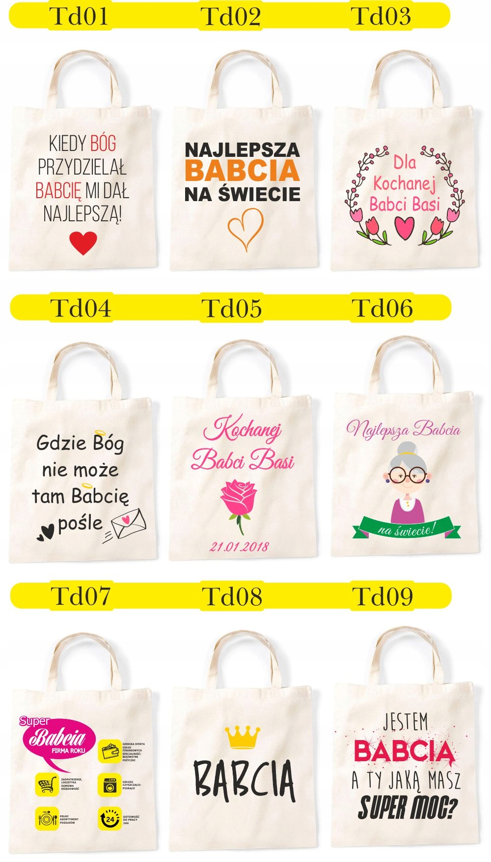 prezent dla BABCI dzień kobiet EKO TORBA NA ZAKUPY