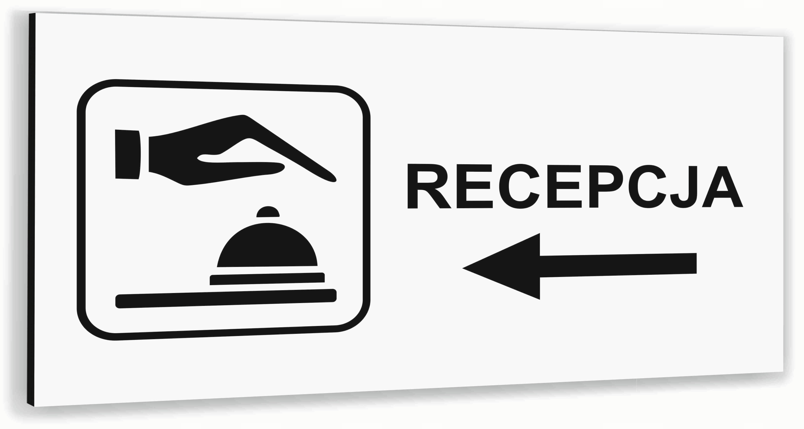 Tabliczka informacyjna BIAŁA dibond RECEPCJA dowolny NAPIS