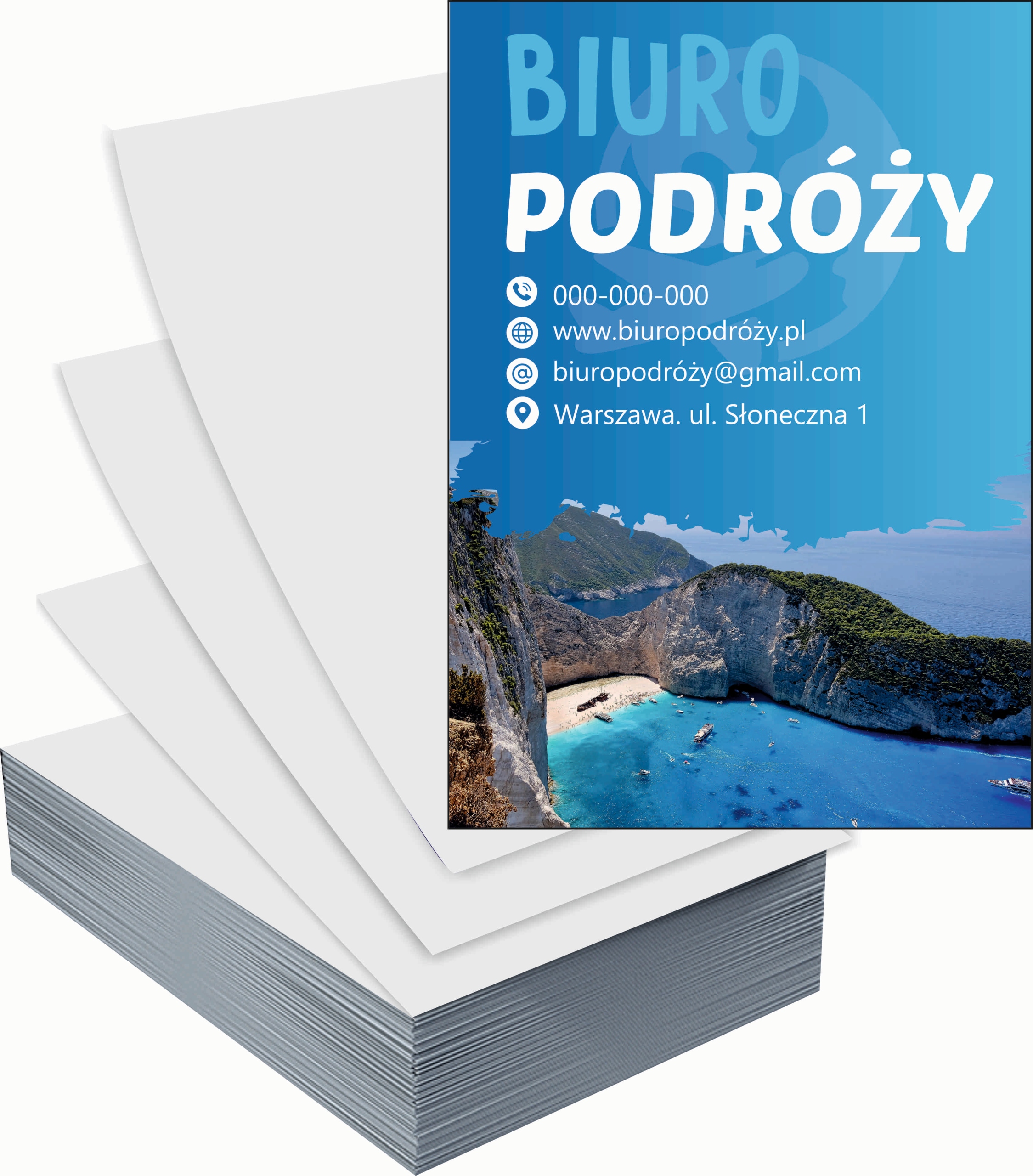 Ulotki A4 reklamowe firmowe 1000szt różne wzory BIURO PODRÓŻY