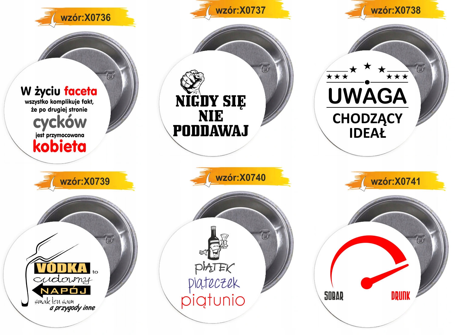 Przypinki buttony SUPER CHŁOPAK znaczki z grafiką