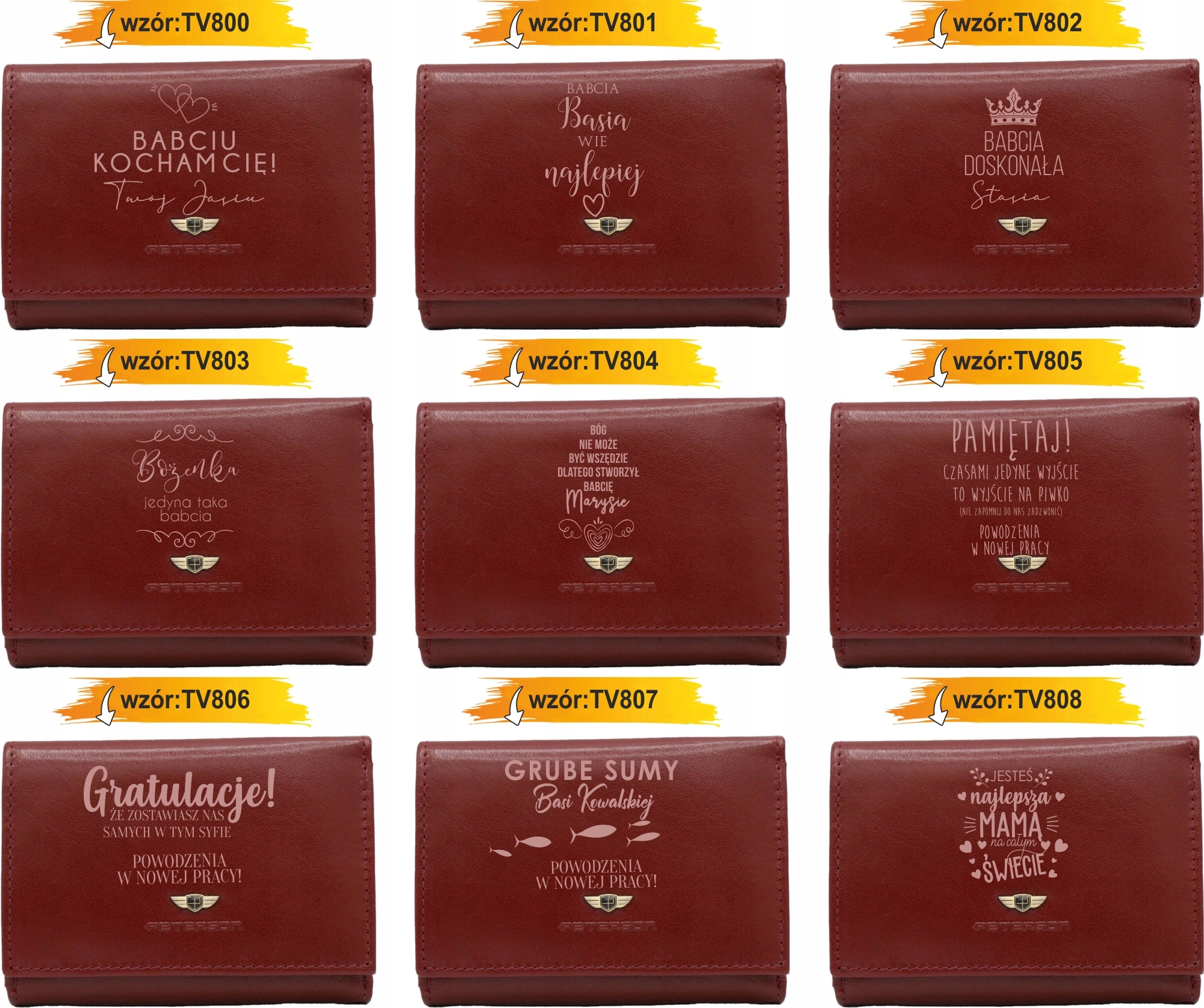 Portfel damski skórzany z GRAWEREM prezent na walentynki Z INICJAŁAMI