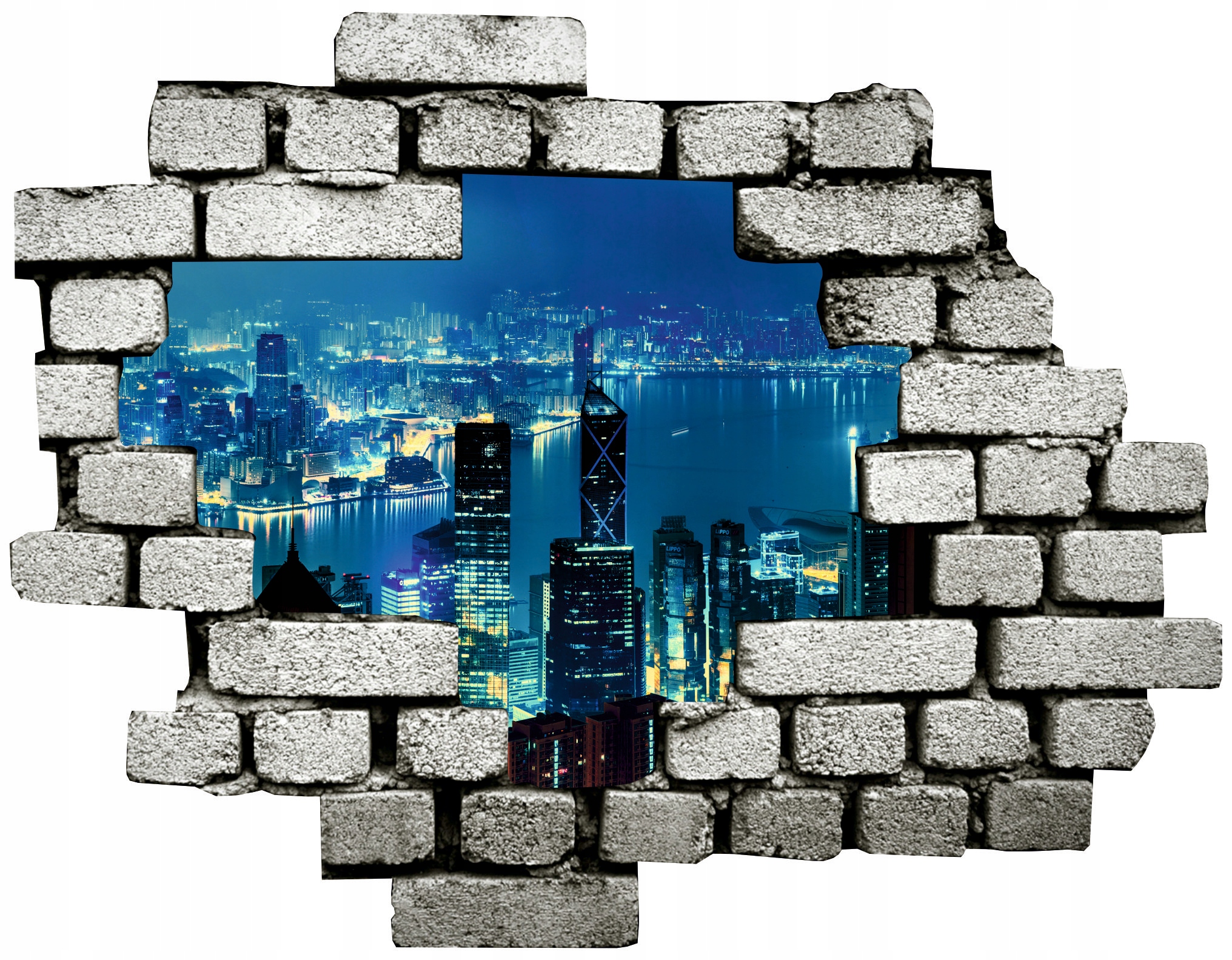 Naklejka samoprzylepna efekt 3D miasta ulice TANIO