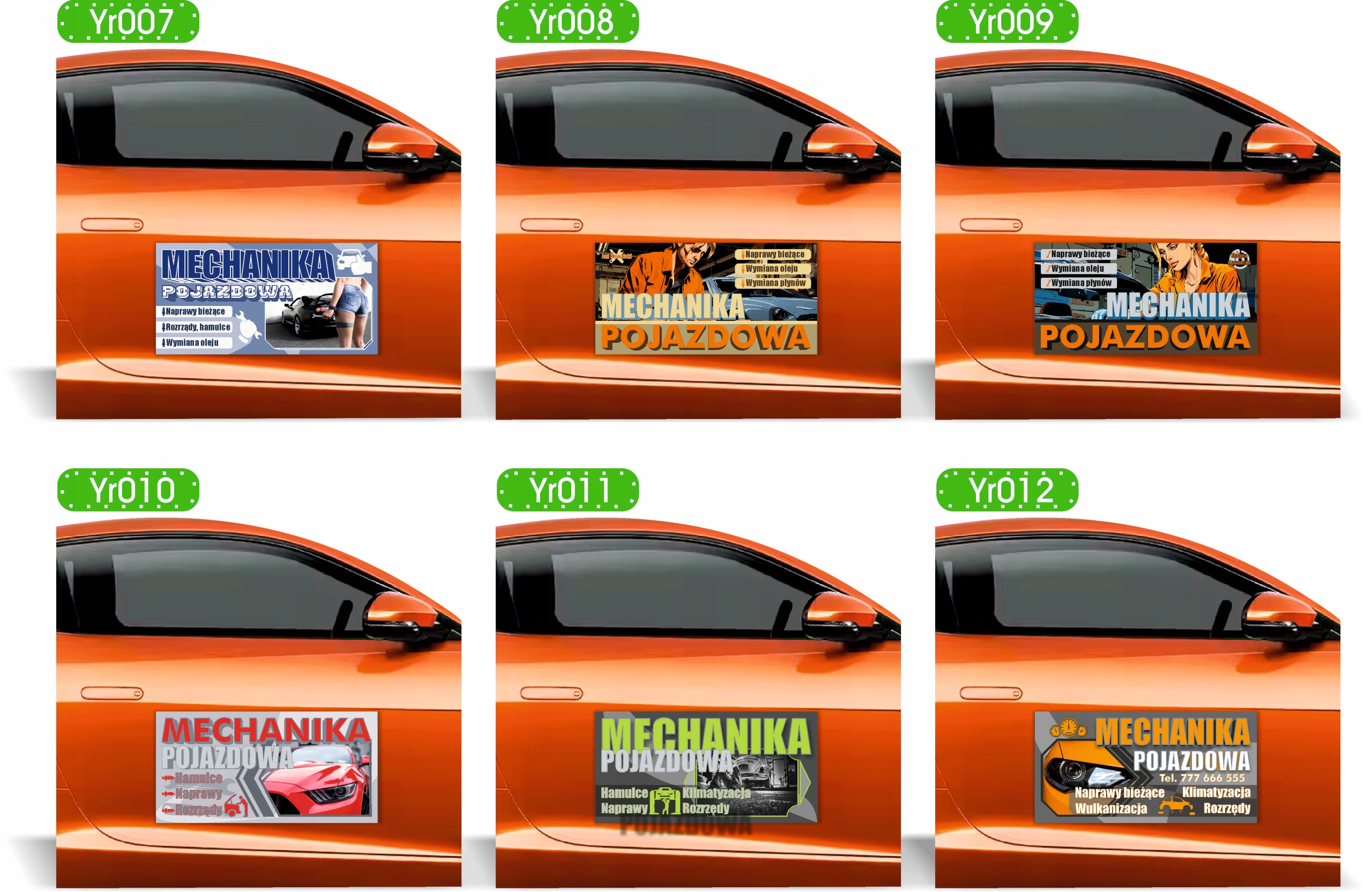 Magnes na samochód reklama magnetyczna 60x30cm WYMIANA OPON różne wzory