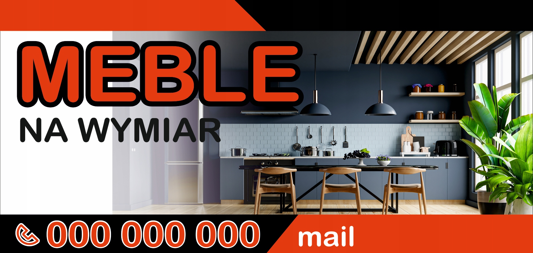 BANER REKLAMOWY projekt 130x80 cm MEBLE POD WYMIAR