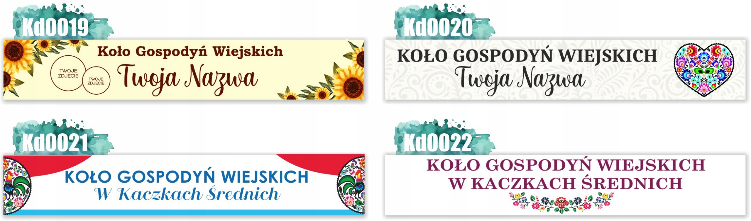 BANER plandeka 150x30 oczkowany Koło Gospodyń Wiejskich KGW twoja nazwaLOGO